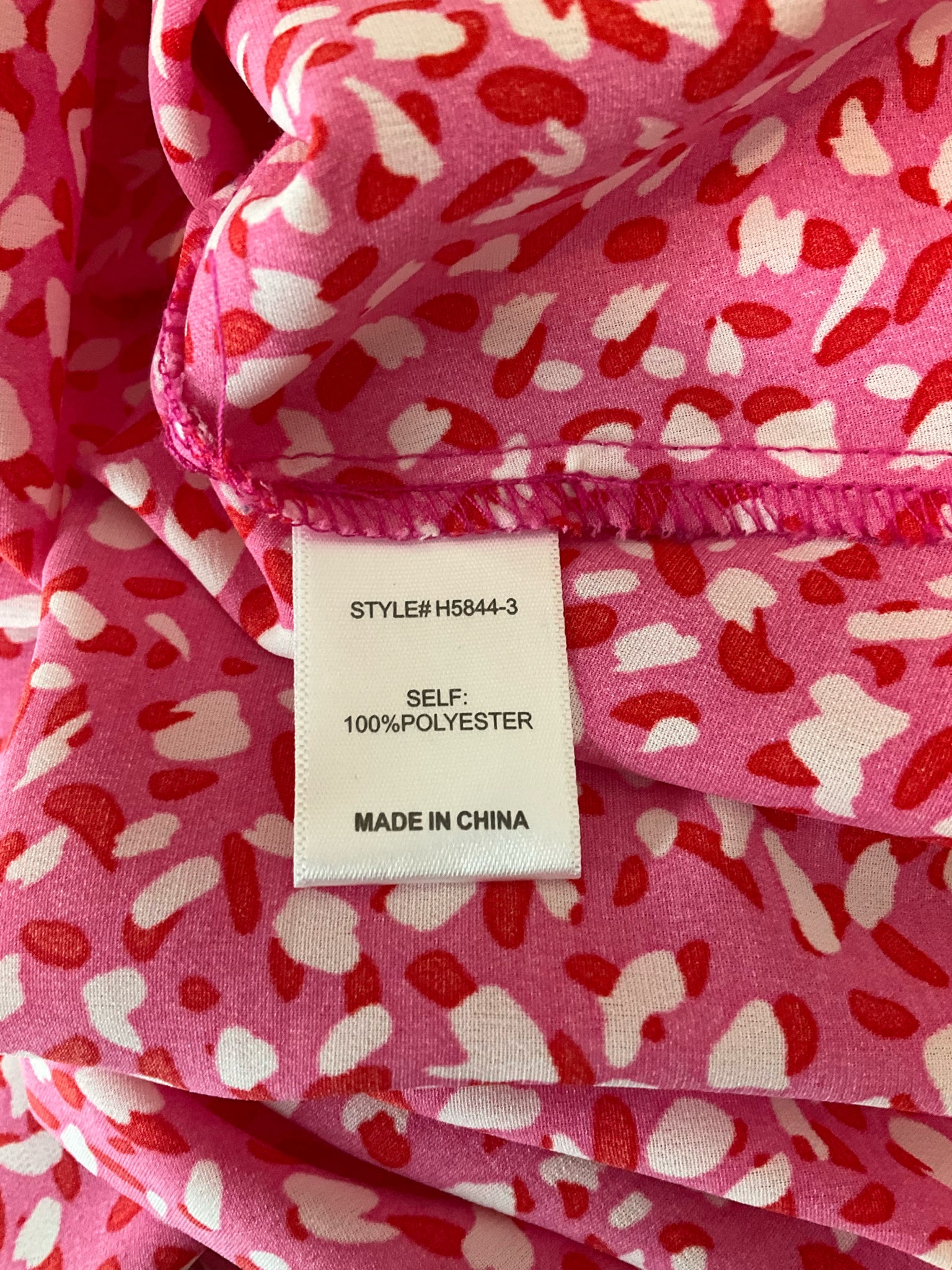 Jodifl pink/red/white Short Sleeve Pink & Red Confetti Dot Puff Sleeve Blouse Top Size Small - Size S