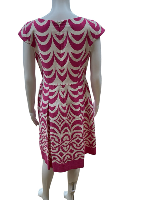 Talbots White/Pink Print Pre-Owned Ladies Dress - Size 4