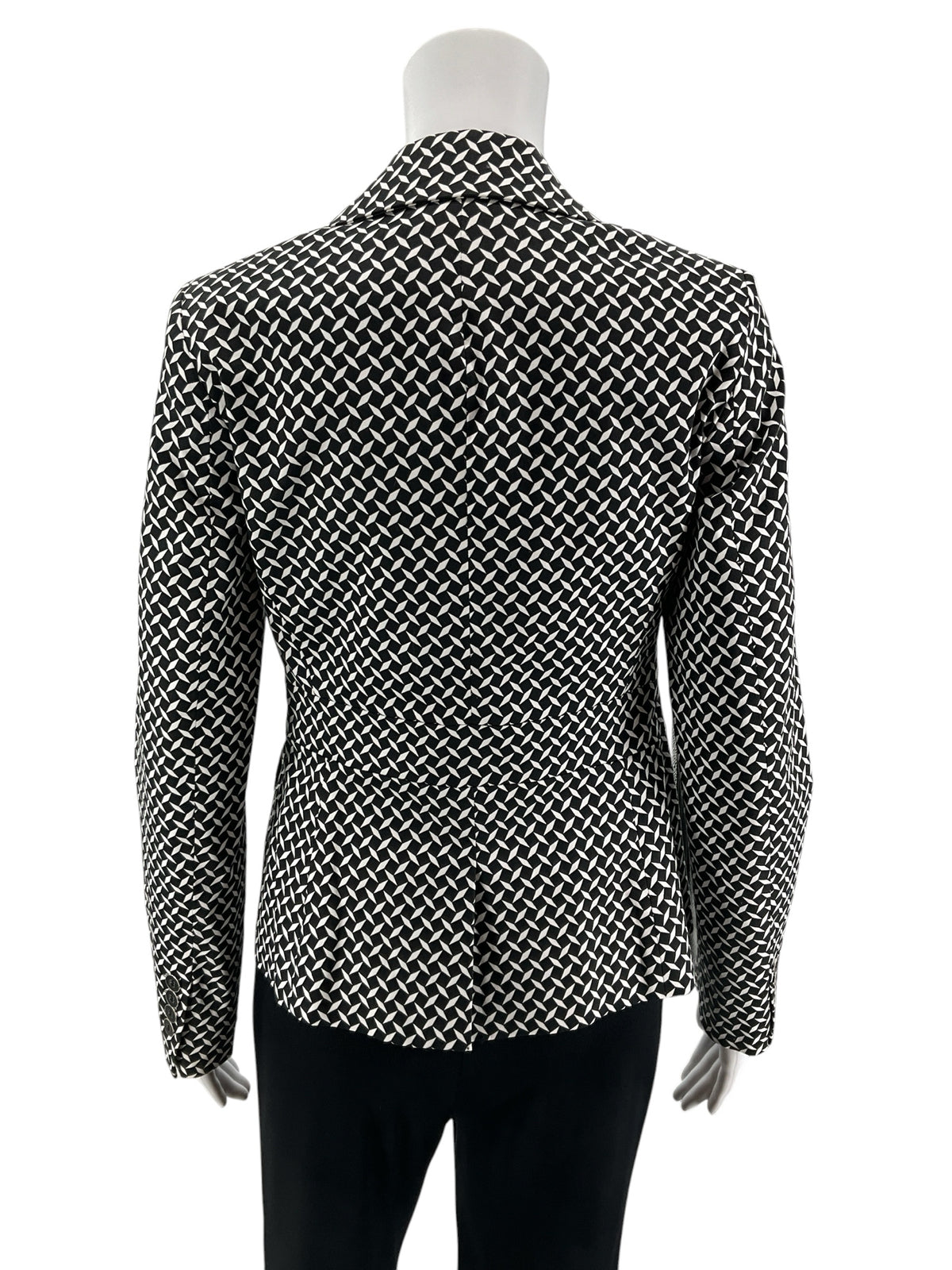 New York & Company Geometric Cube Print Stretch Blazer Size 2