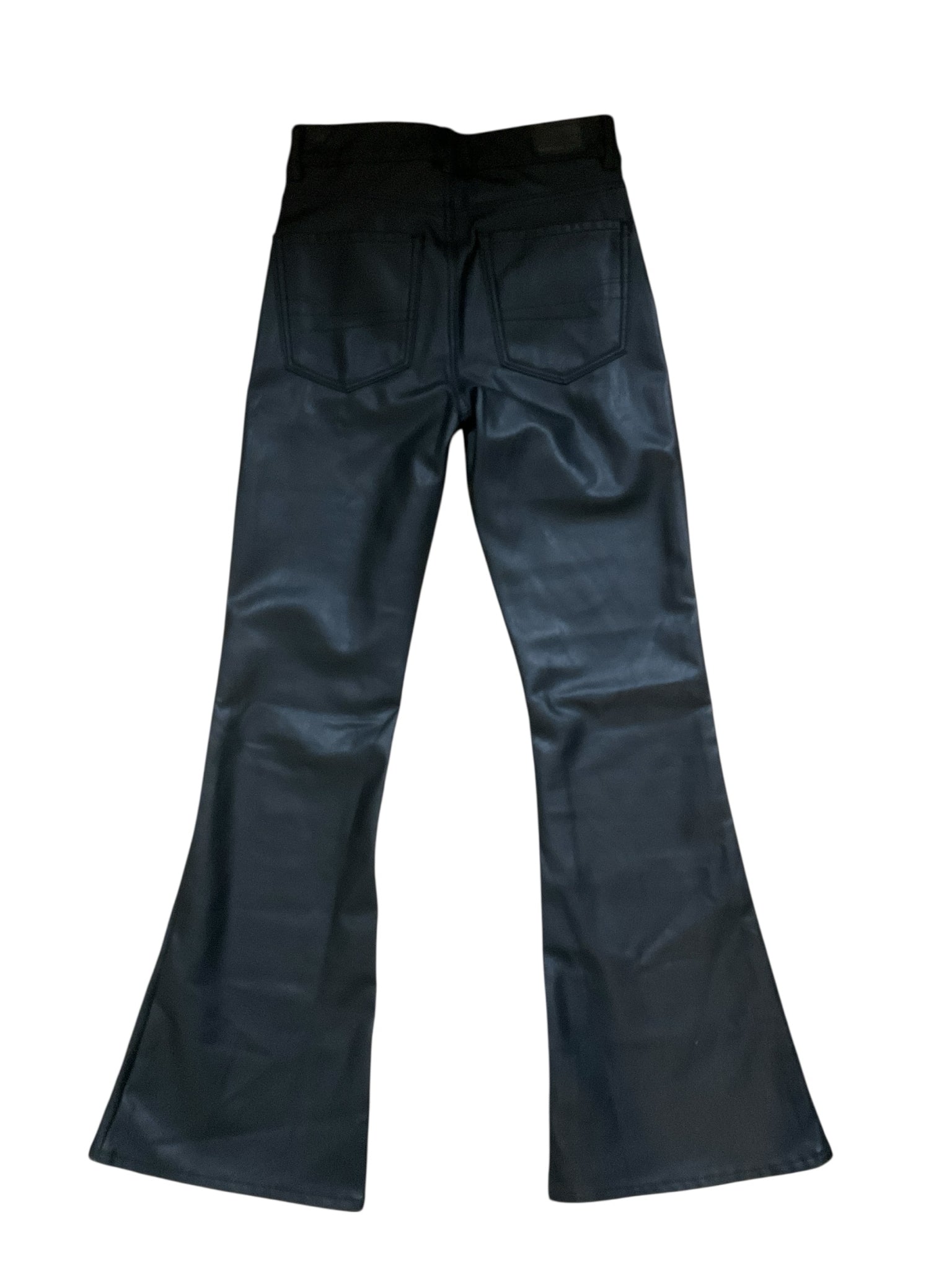 American Eagle Black Pant Faux Leather High Waisted Flare Pants Black Size 2 - Size 2