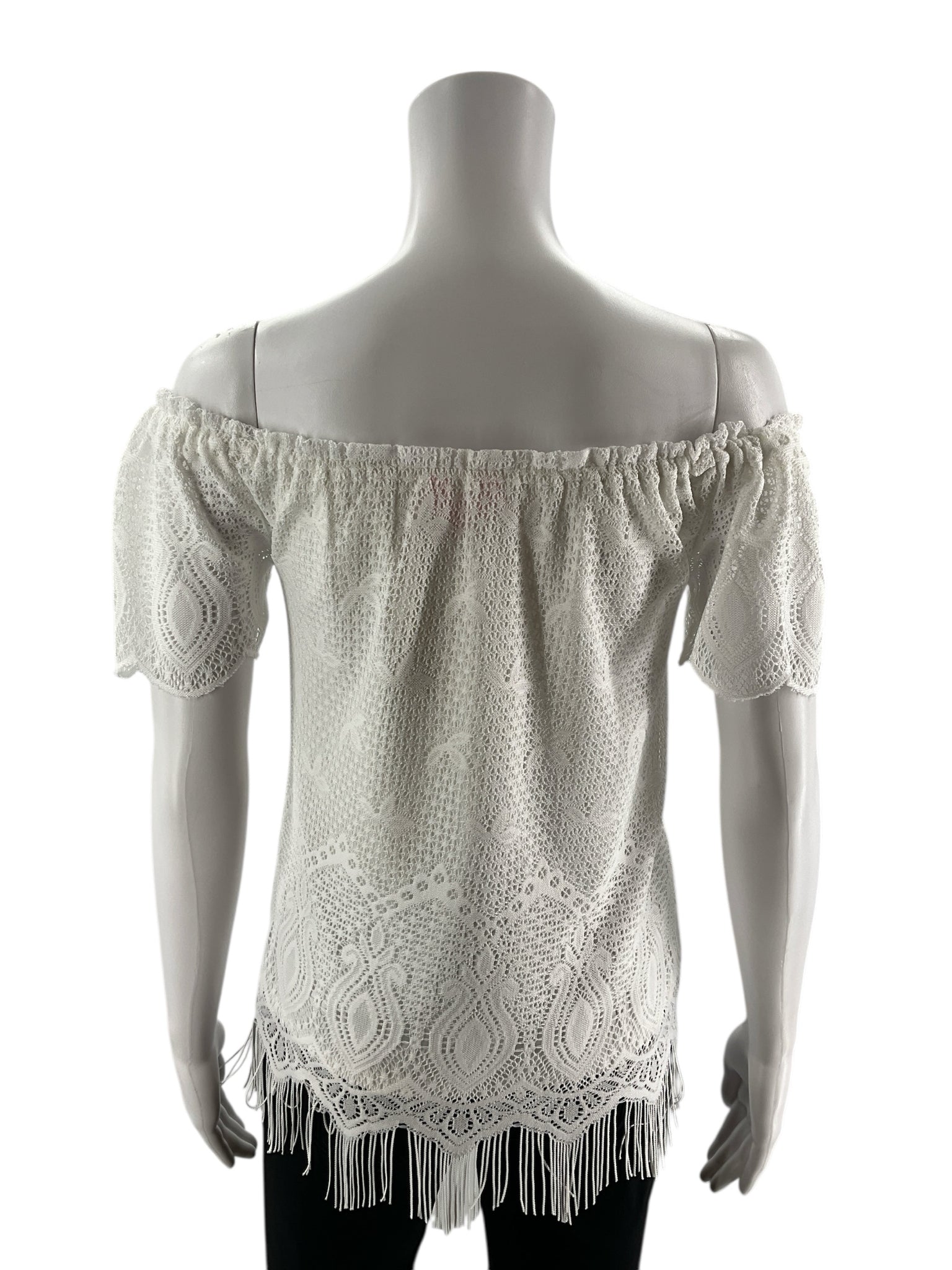 Lilly Pulitzer White Fringe Pre-Owned Ladies Top - Size XS