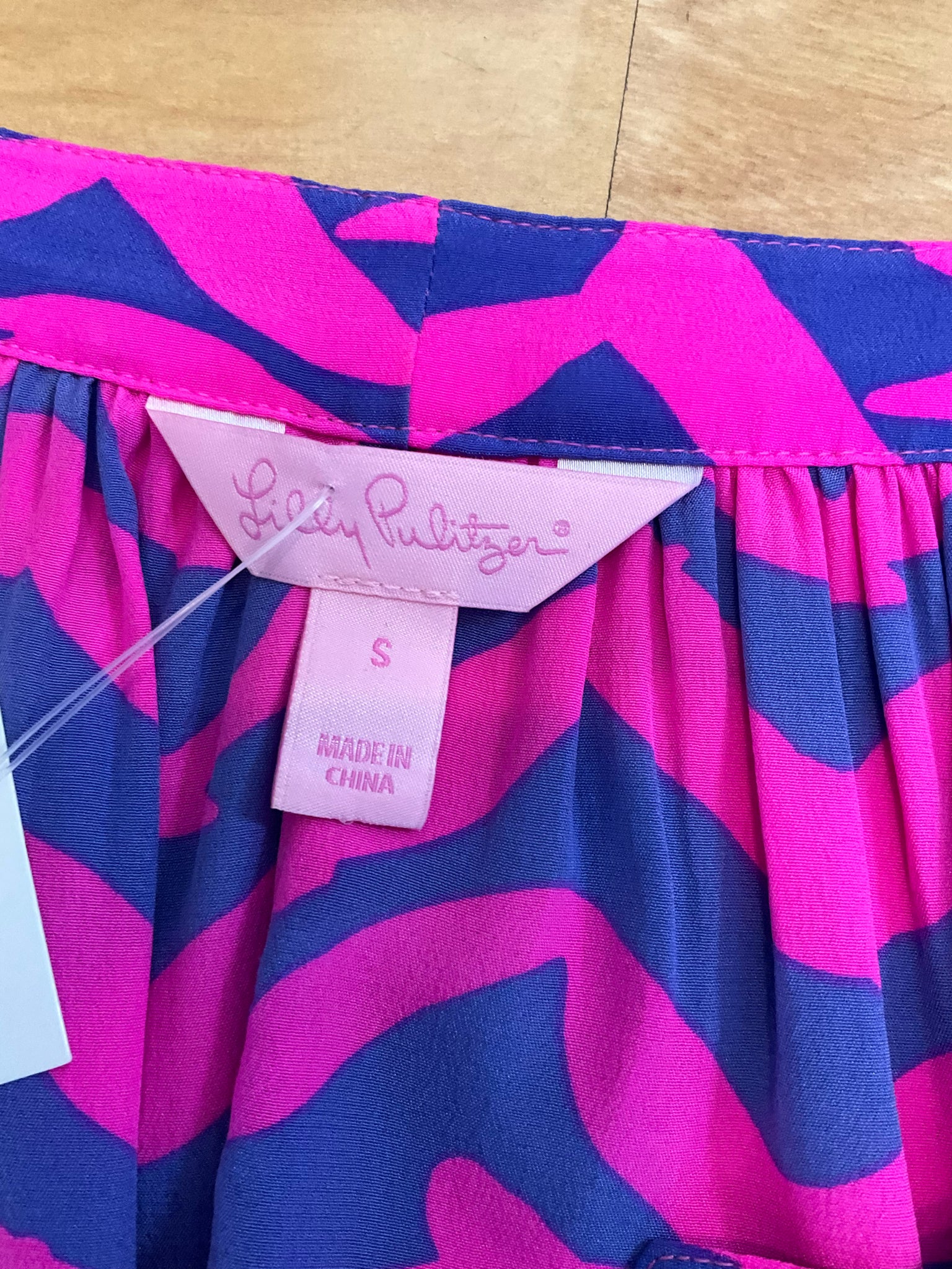 Lilly Pulitzer Elsa Silk Top First Impression Birds Print Small