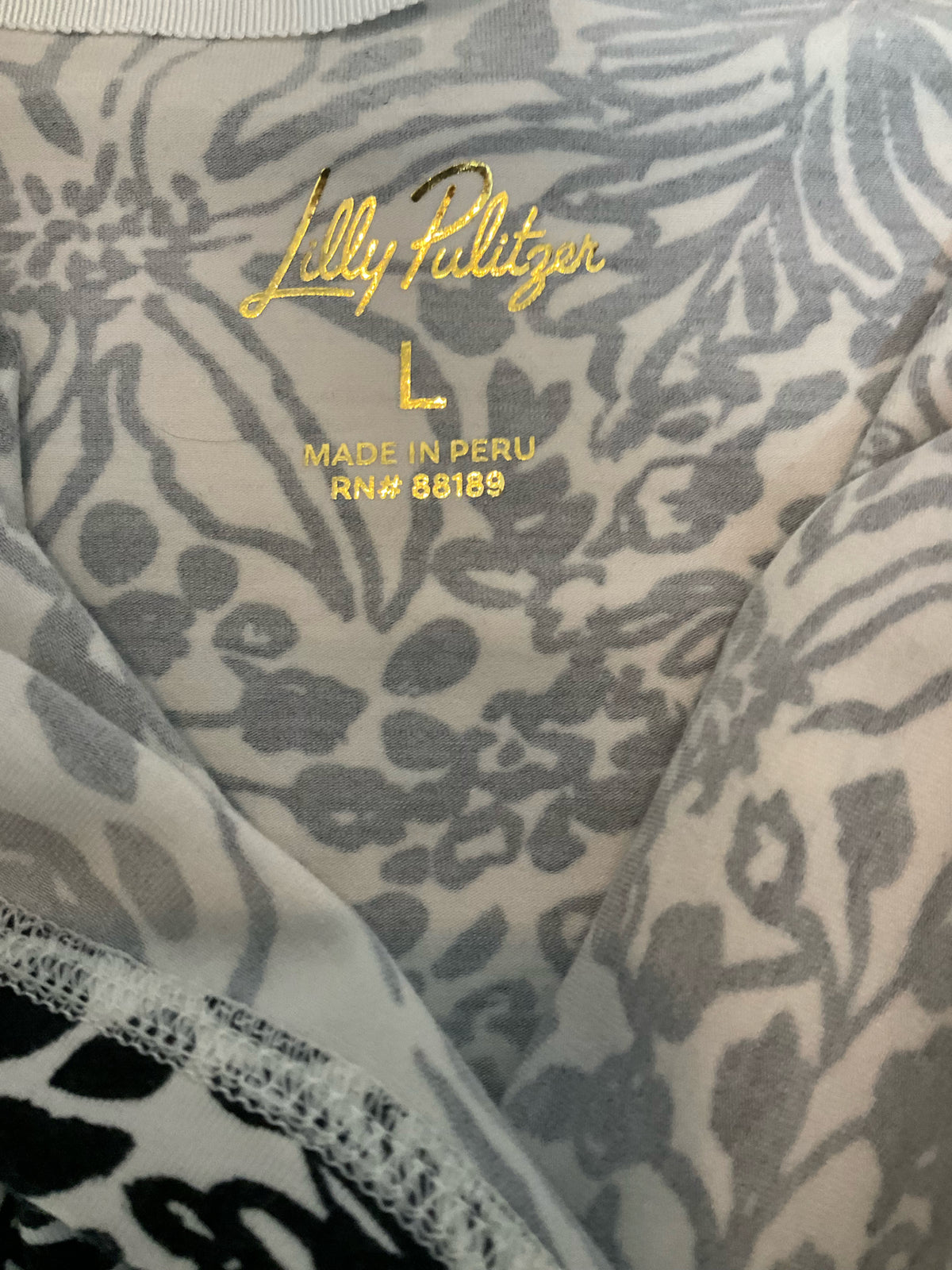 Lilly Pulitzer Kat Top Roar Of The Seas Print Blouse Size L