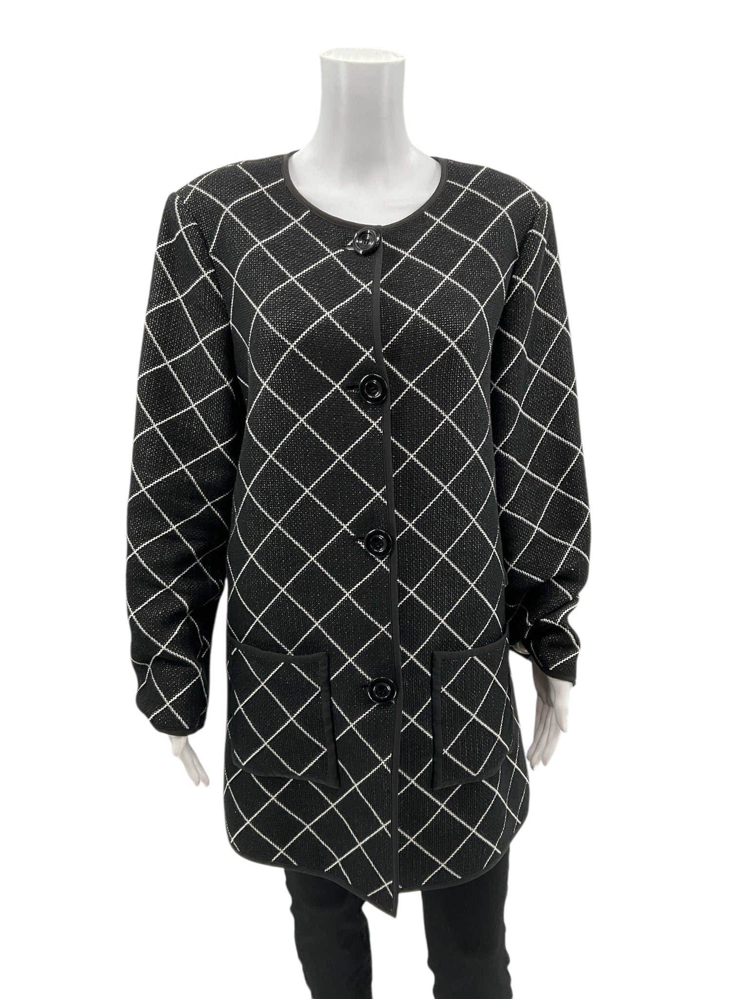 Doncaster Black/White Squares Pre-Owned Ladies Jacket - Size 16 - Margaret’s Fine Consignment