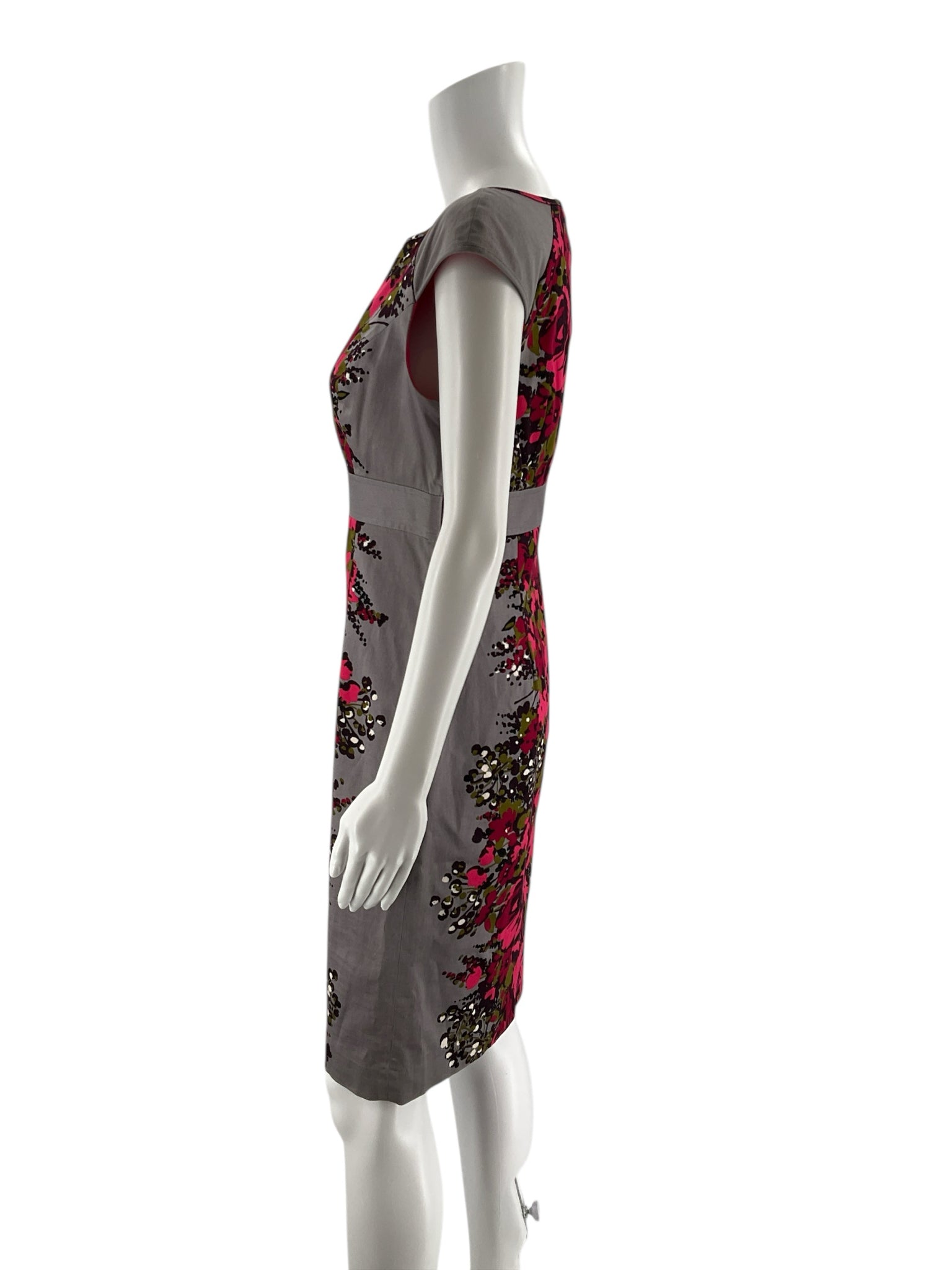 Nine West Gray/mult Floral Pre-Owned Ladies Dress - Size 4