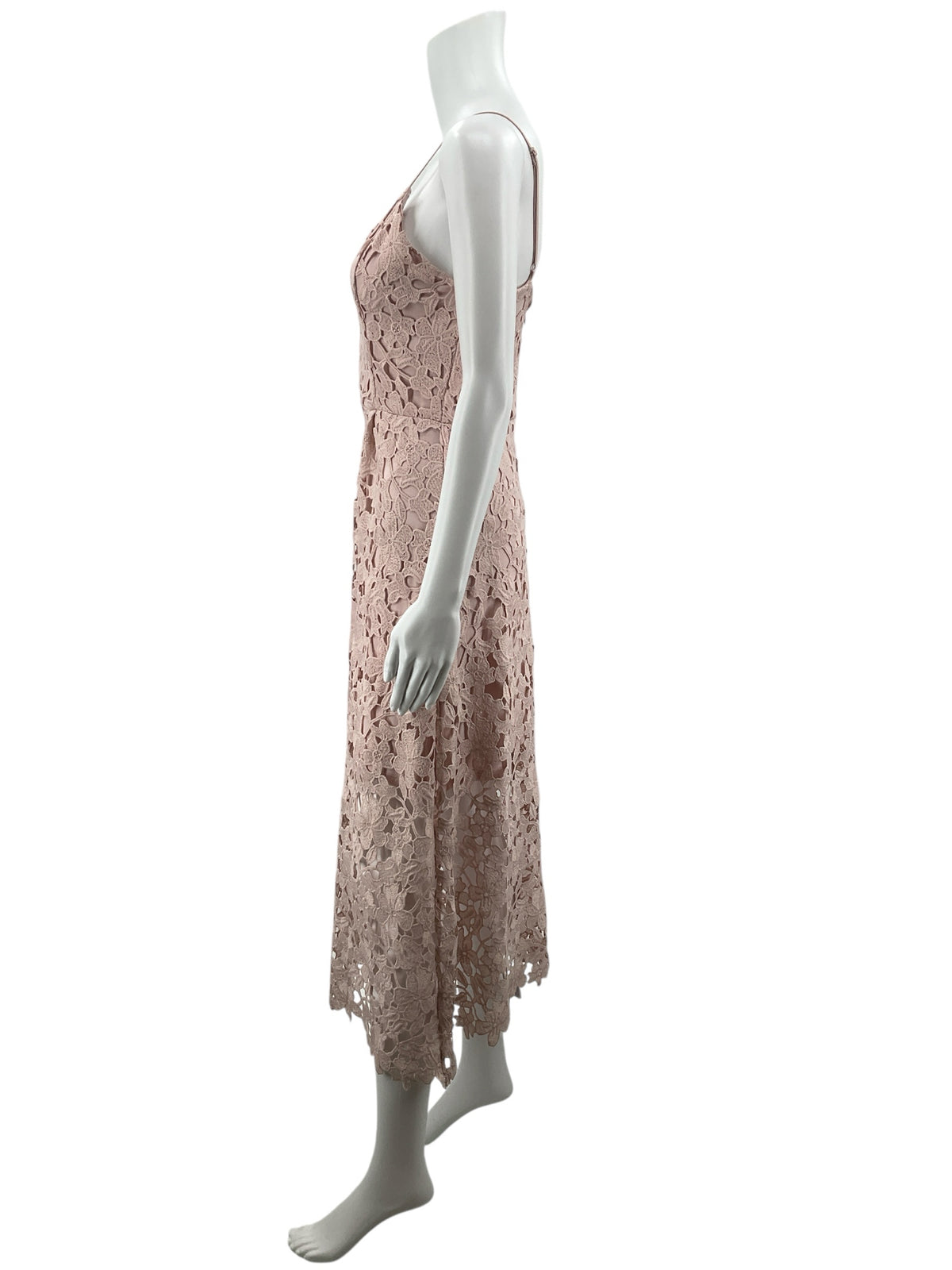 Express Blush Pink Embroidered Floral Lace Cami Midi Dress Size S - ONLINE ONLY