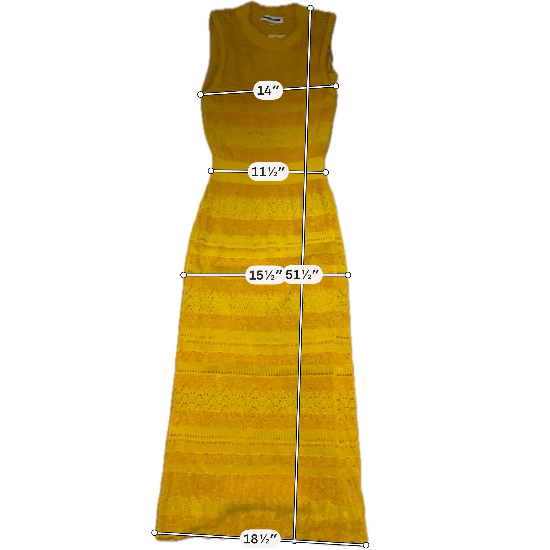MCQ by Alexander McQueen Mustard Yellow Ribbed Open-Knit Midi Dress Size Small