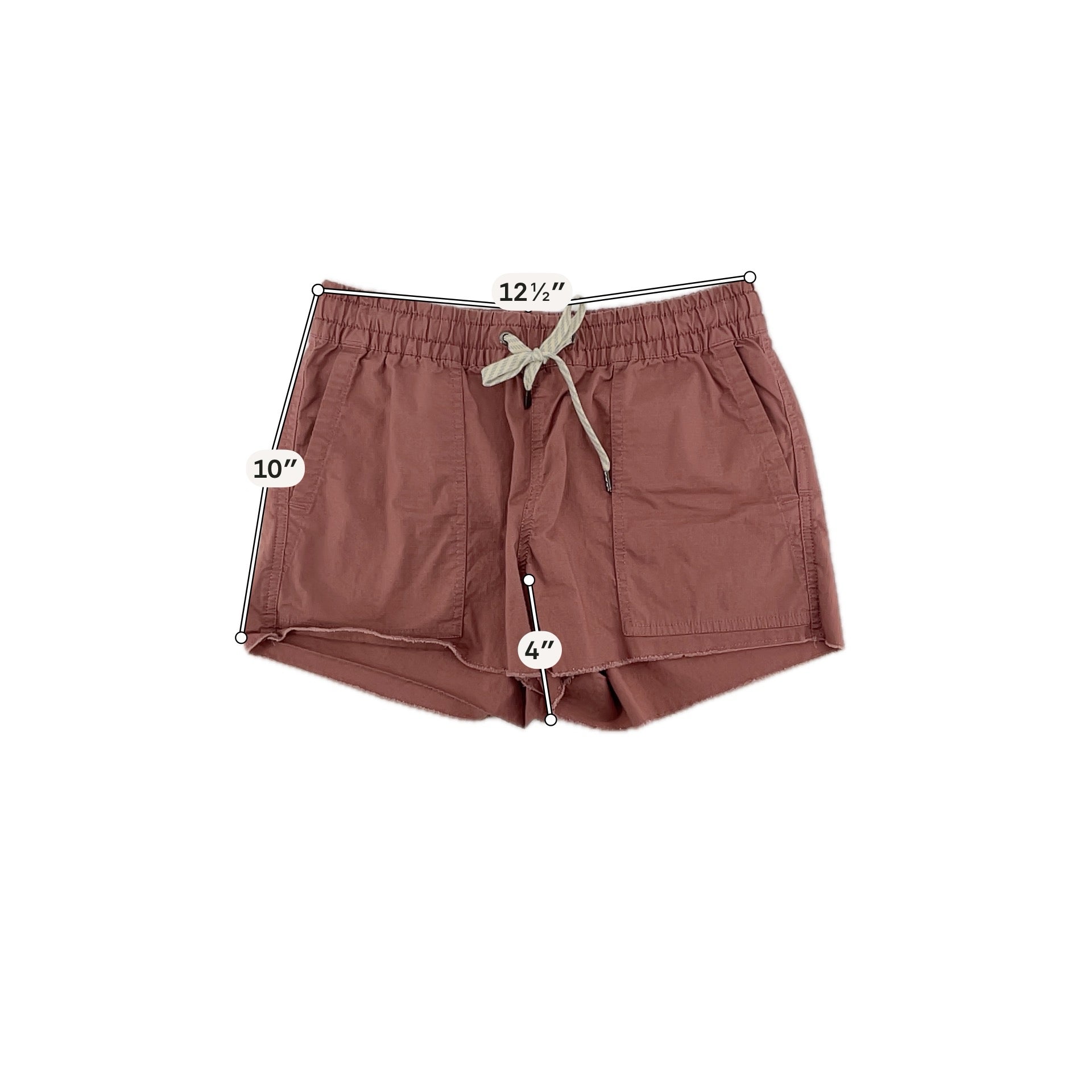 Vuori mauve Shorts Sunnyside Organic Cotton Shorts Mauve Raw Hem Size XS - Size XS