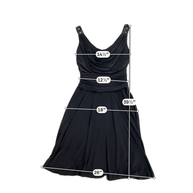 Jessica Howard Evenings Black Jeweled Cowl Neck Cocktail Dress Size 8 - ONLINE ONLY