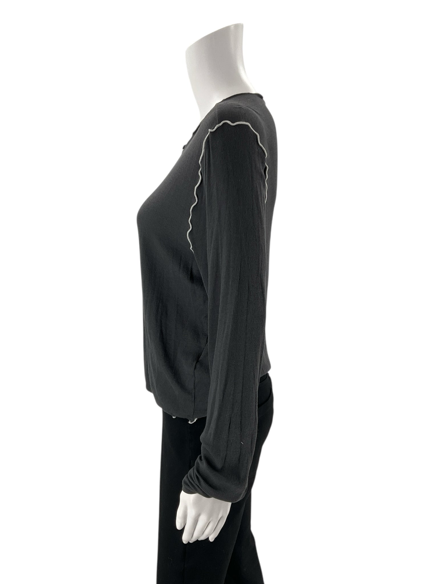 Madewell - Gray Solid Pre-Owned Ladies Casual Top - Size XL