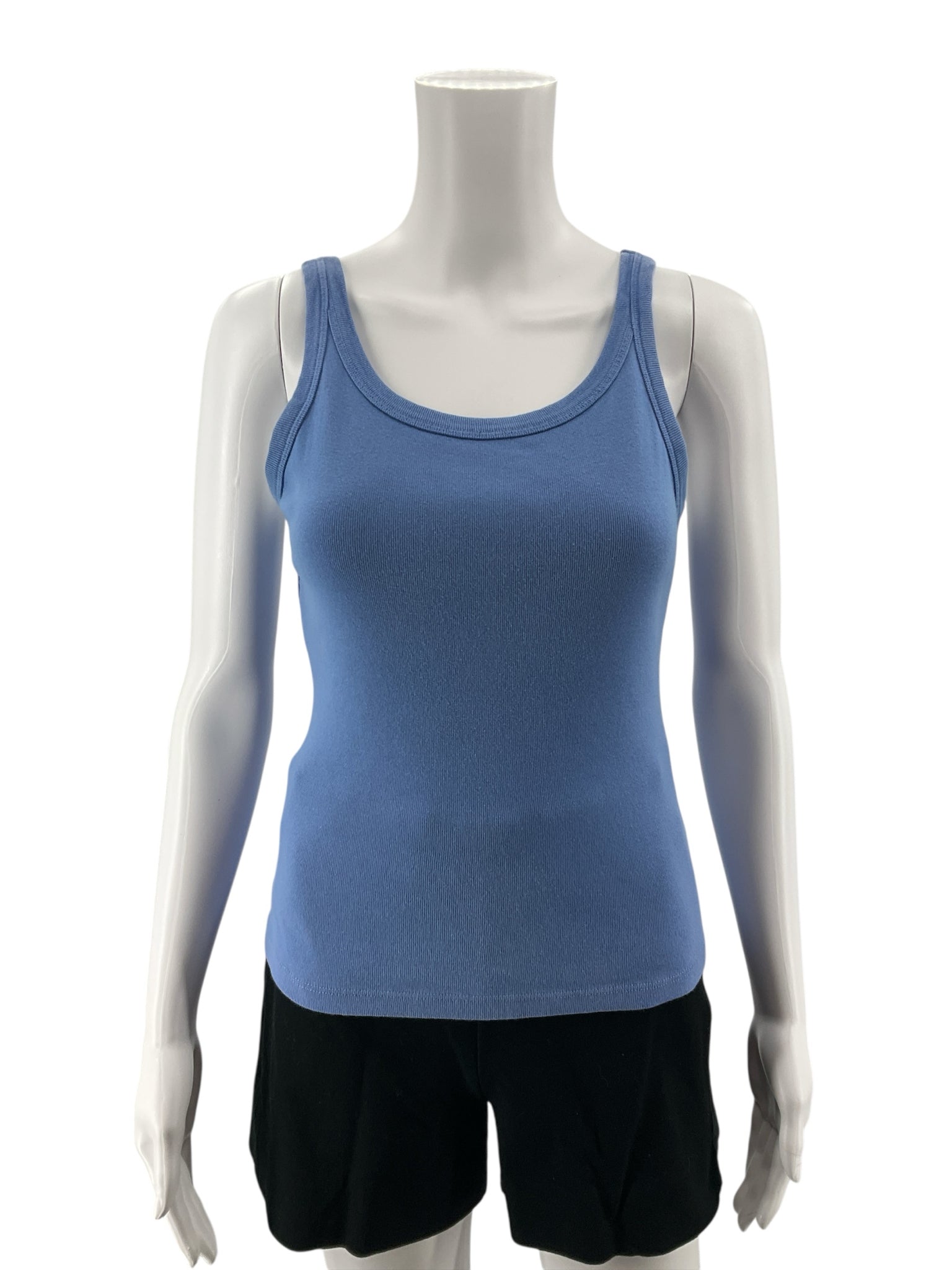 Michael Stars Blue 2x1 Rib Scoop Neck Tank Top Size S | Pre-Owned