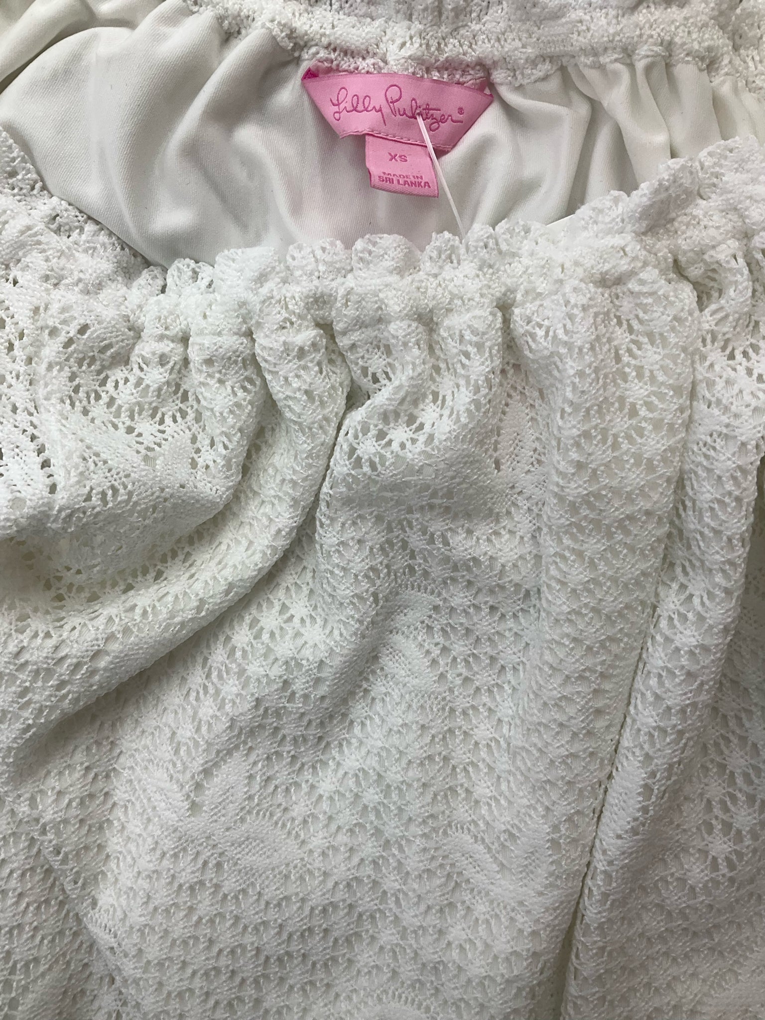 Lilly Pulitzer White Fringe Pre-Owned Ladies Top - Size XS