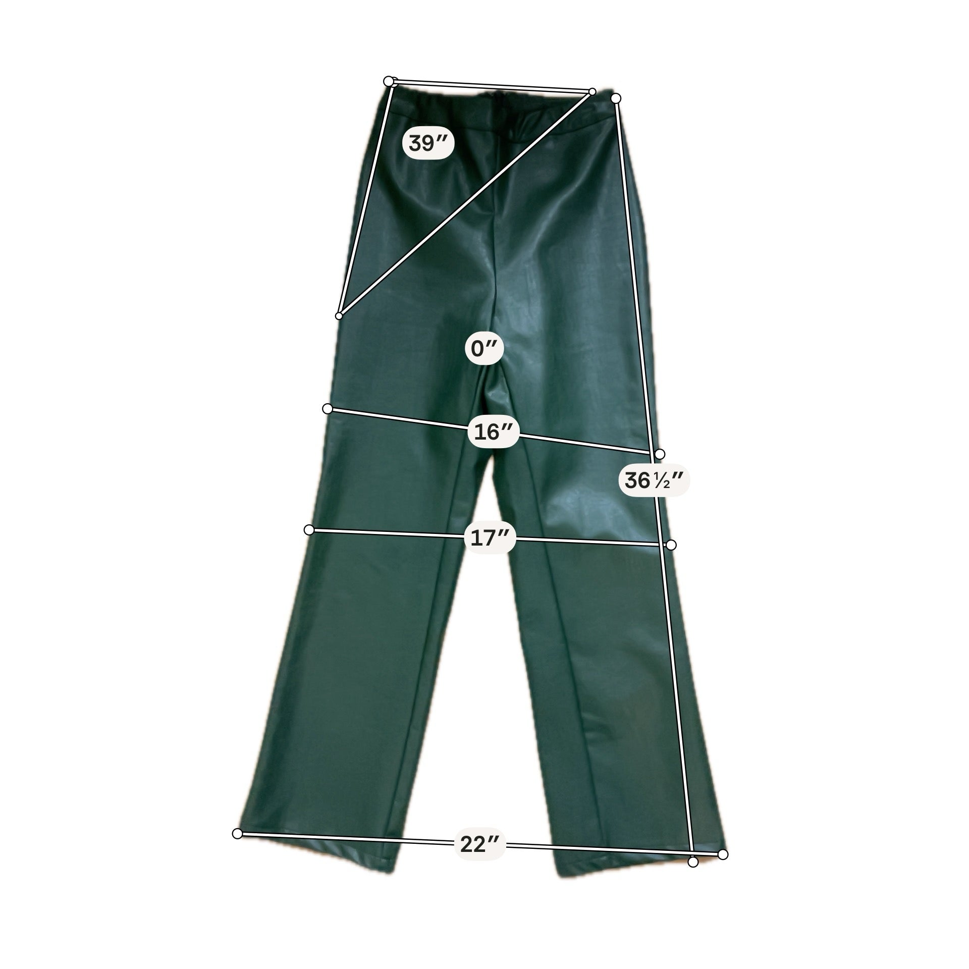 Le Lis Olive Green Faux Leather High Waisted Wide Leg Pants Size XS