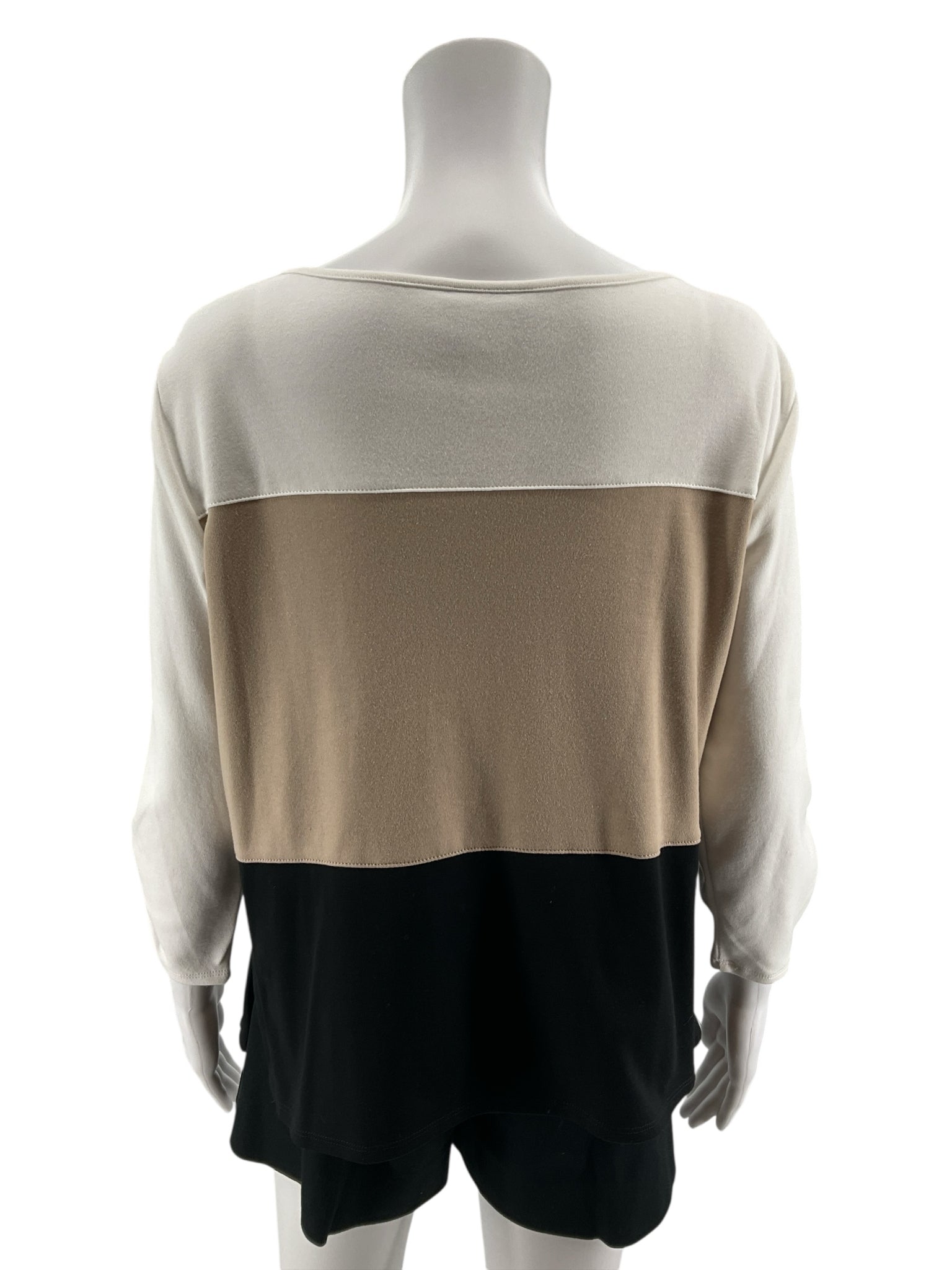Alfred Dunner Petite Medium Floral Embroidered Color Block Top