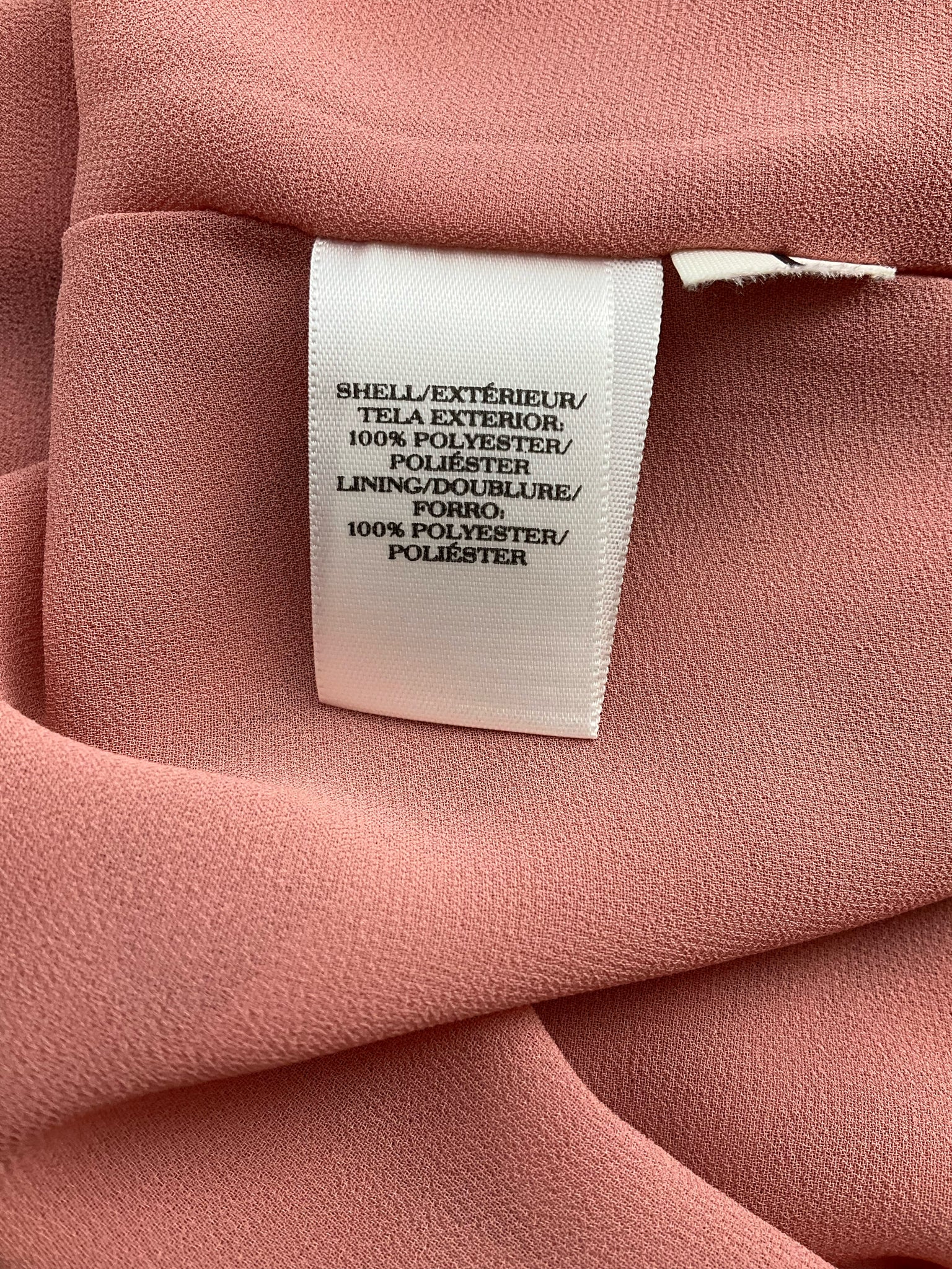 Ann Taylor Pleated Sleeveless Chiffon Shell Top Salmon Pink | XL