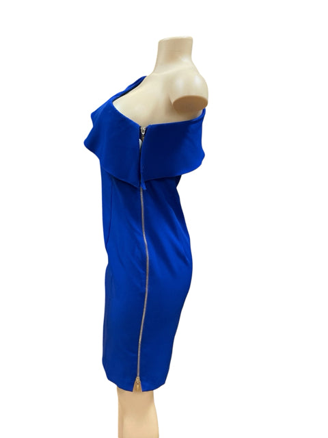 Cartise One-Shoulder Ruffle Sheath Dress Cobalt Blue Size 2 - ONLINE ONLY