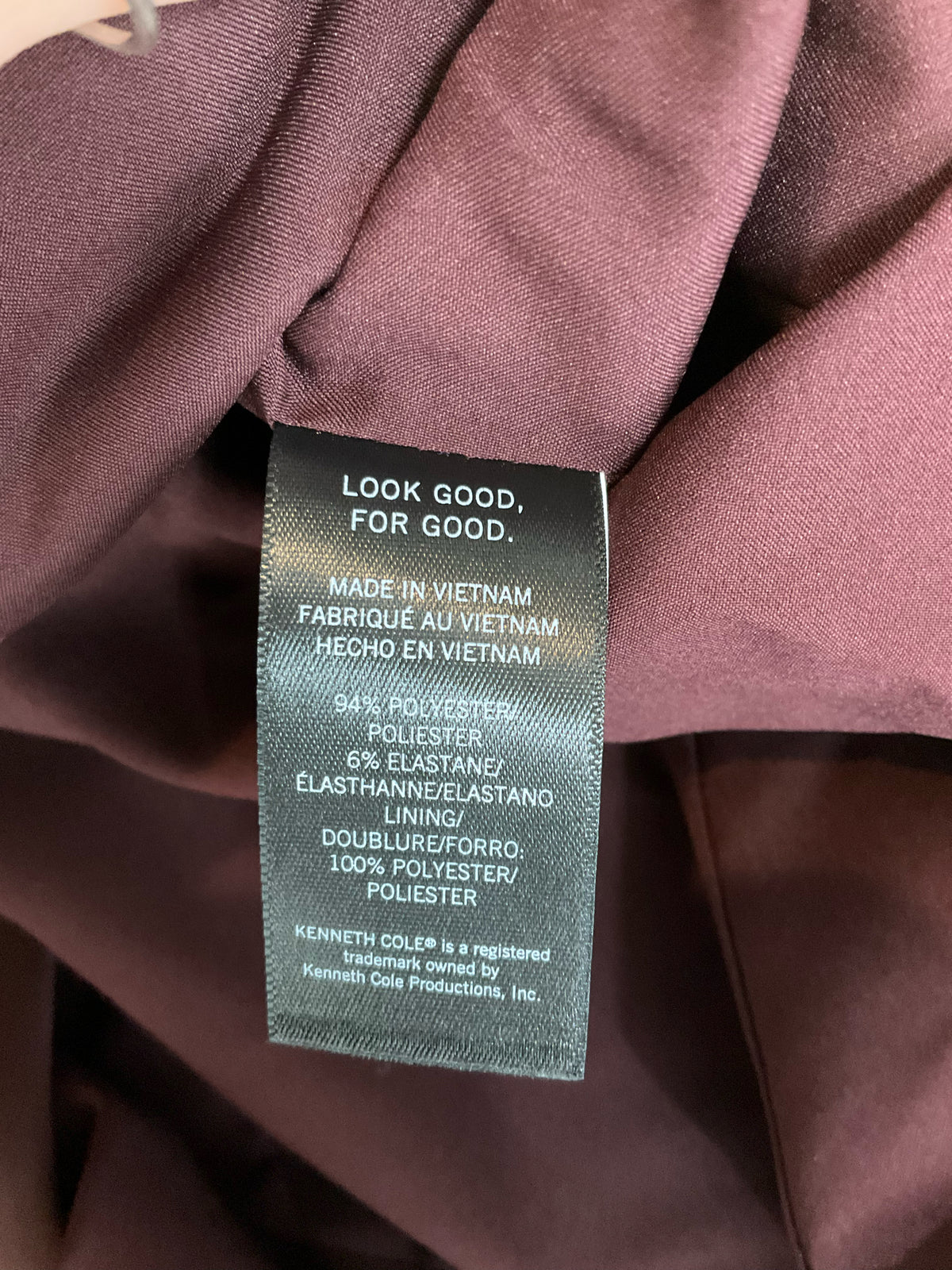 Kenneth Cole Peak Lapel Blazer with Side Lace Detail Maroon Size 6 NWT