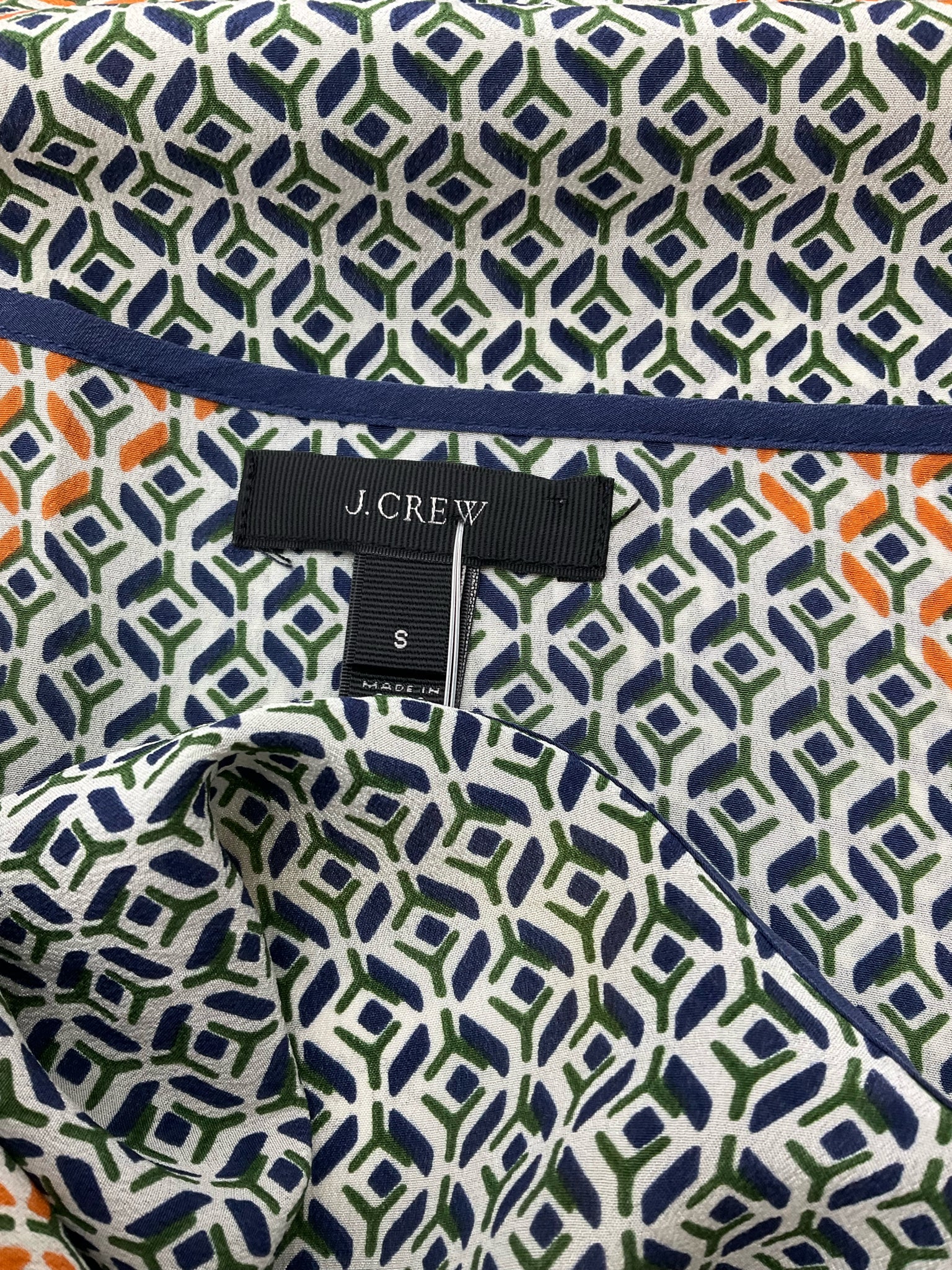 J. Crew green/blue/orange Sleeveless J Crew Green/Blue/Orange Print Pre-Owned Ladies Dress - Size Small - Size S
