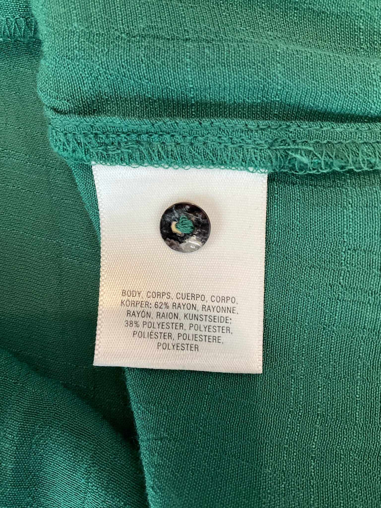 Maeve Ribbed Button-Front Peplum Tunic Tank Top Green Size Medium