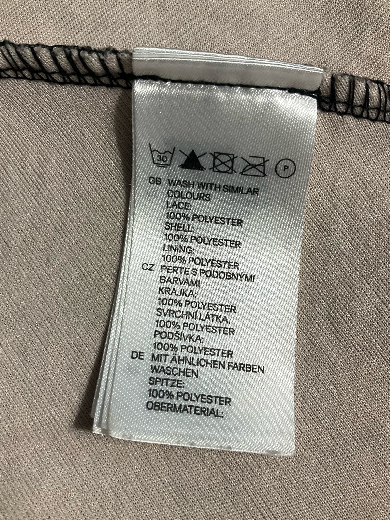 H&M Tan/black Lace Pre-Owned Ladies Dress - Size Small