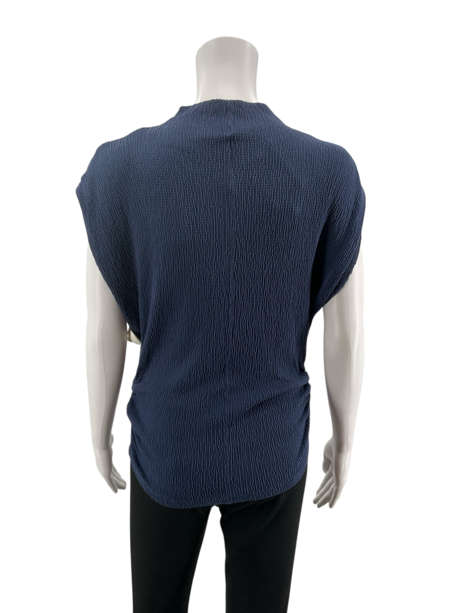 Michael Stars Navy Sleeveless Navy Textured Mock Neck Sleeveless Top NWT Size Large - Size L