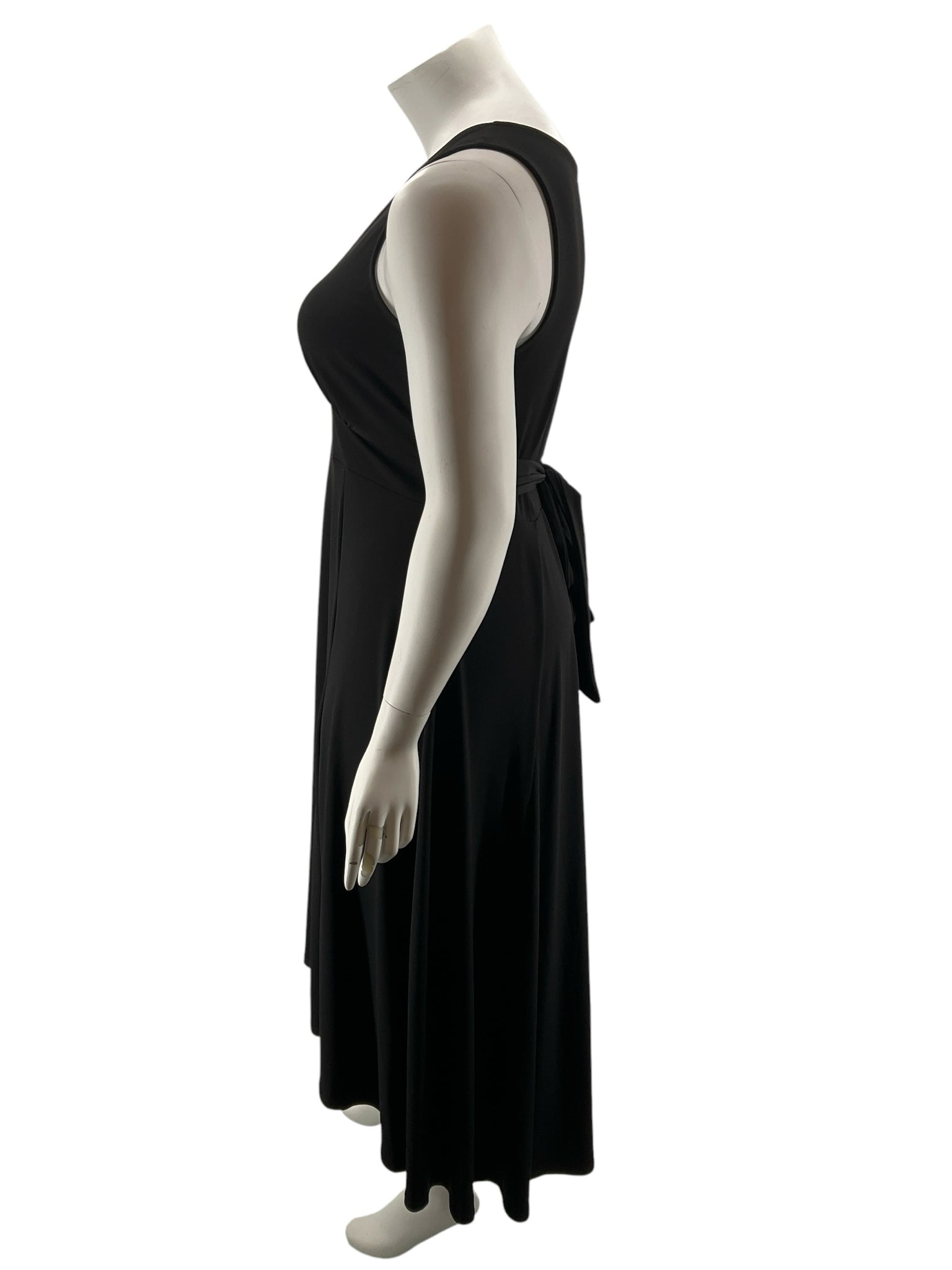 Torrid Black Jersey Knit Faux Wrap Hi-Lo Midi Dress Size 2X