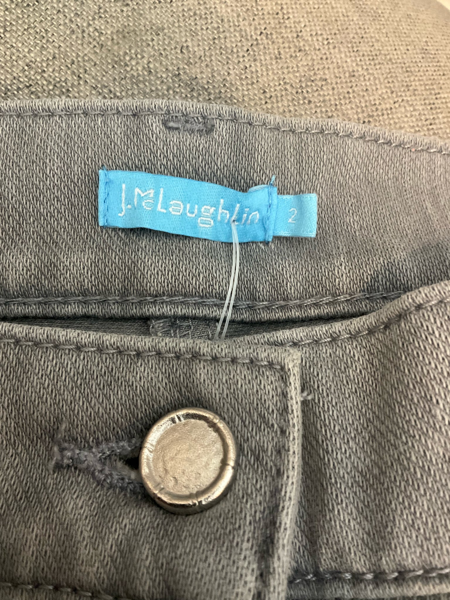 J.McLaughlin Gray Stretch Cotton Skinny Pants Zipper Pockets Size 2
