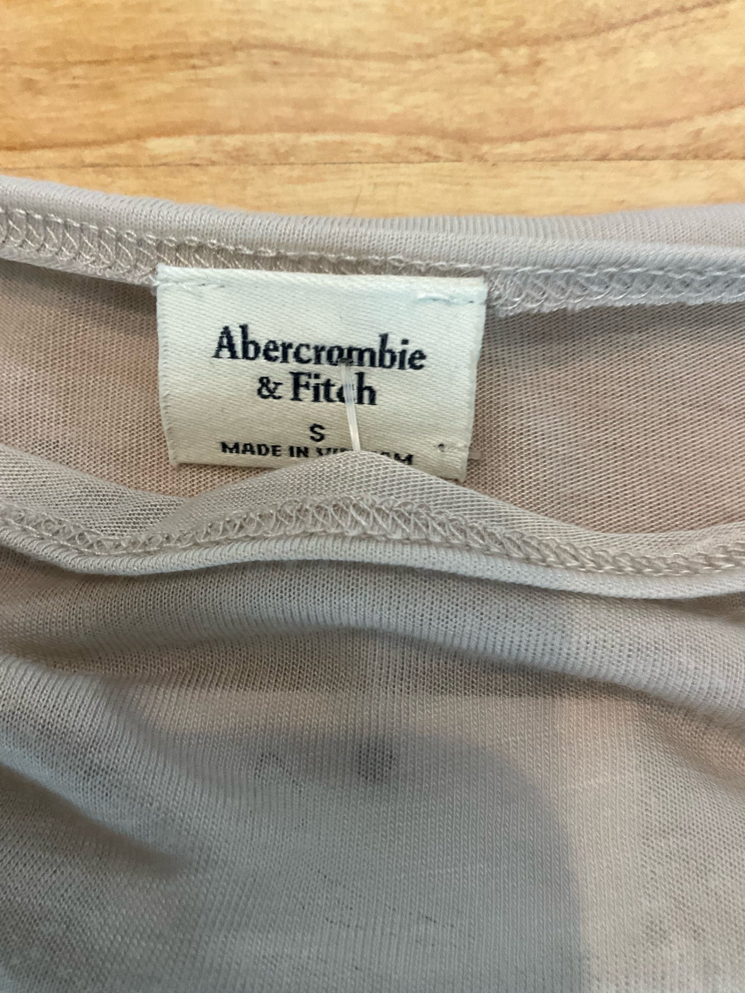 Abercrombie & Fitch Draped Cowl Neck Ruched Tank Top Tan Size Small