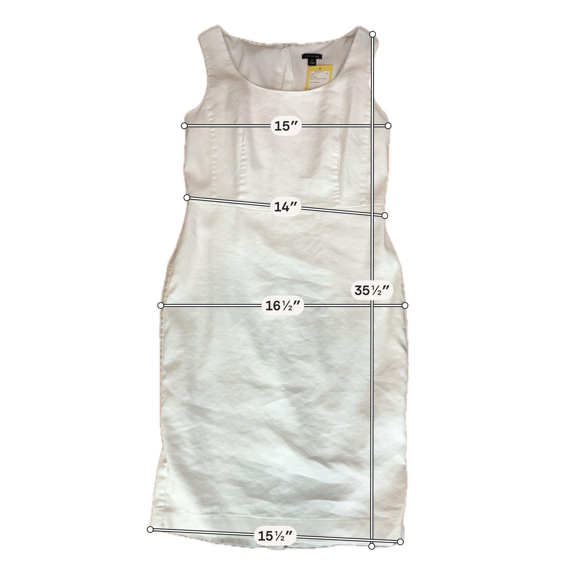 Ann Taylor White Linen Blend Sheath Dress Petite Size 4P