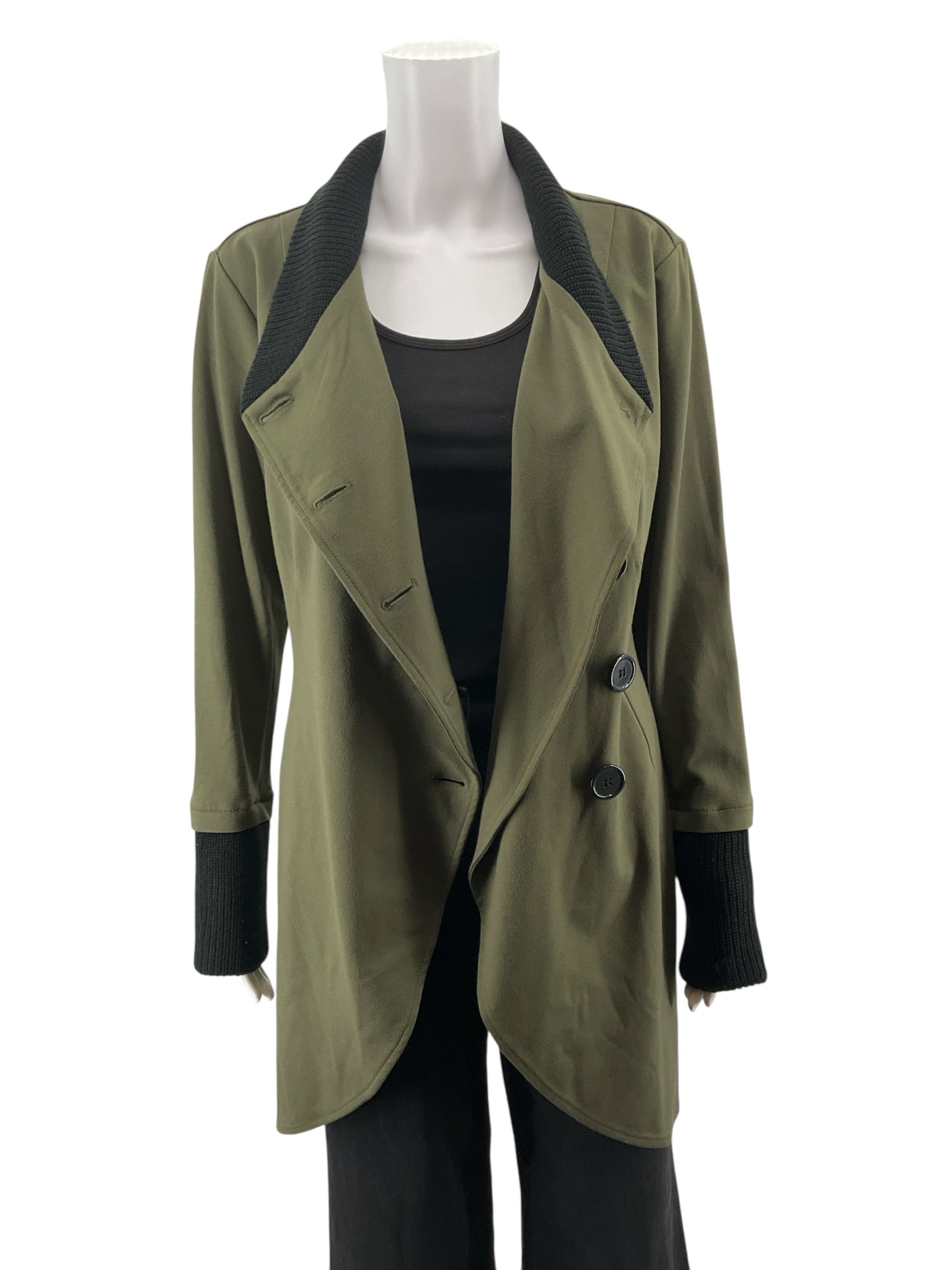Venus Olive/Black Solid Pre-Owned Ladies Jacket - Size 8 - Margaret’s Fine Consignment