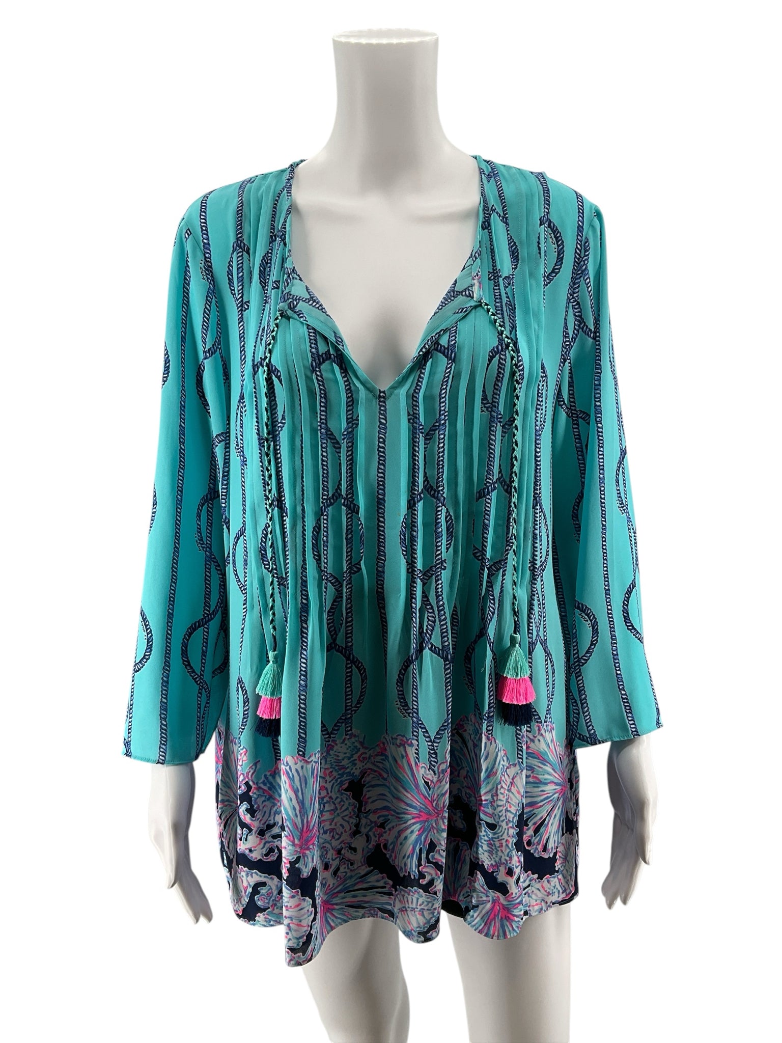 Lilly Pulitzer Matilda Tunic Top In A Pinch Print Size L - Downstairs