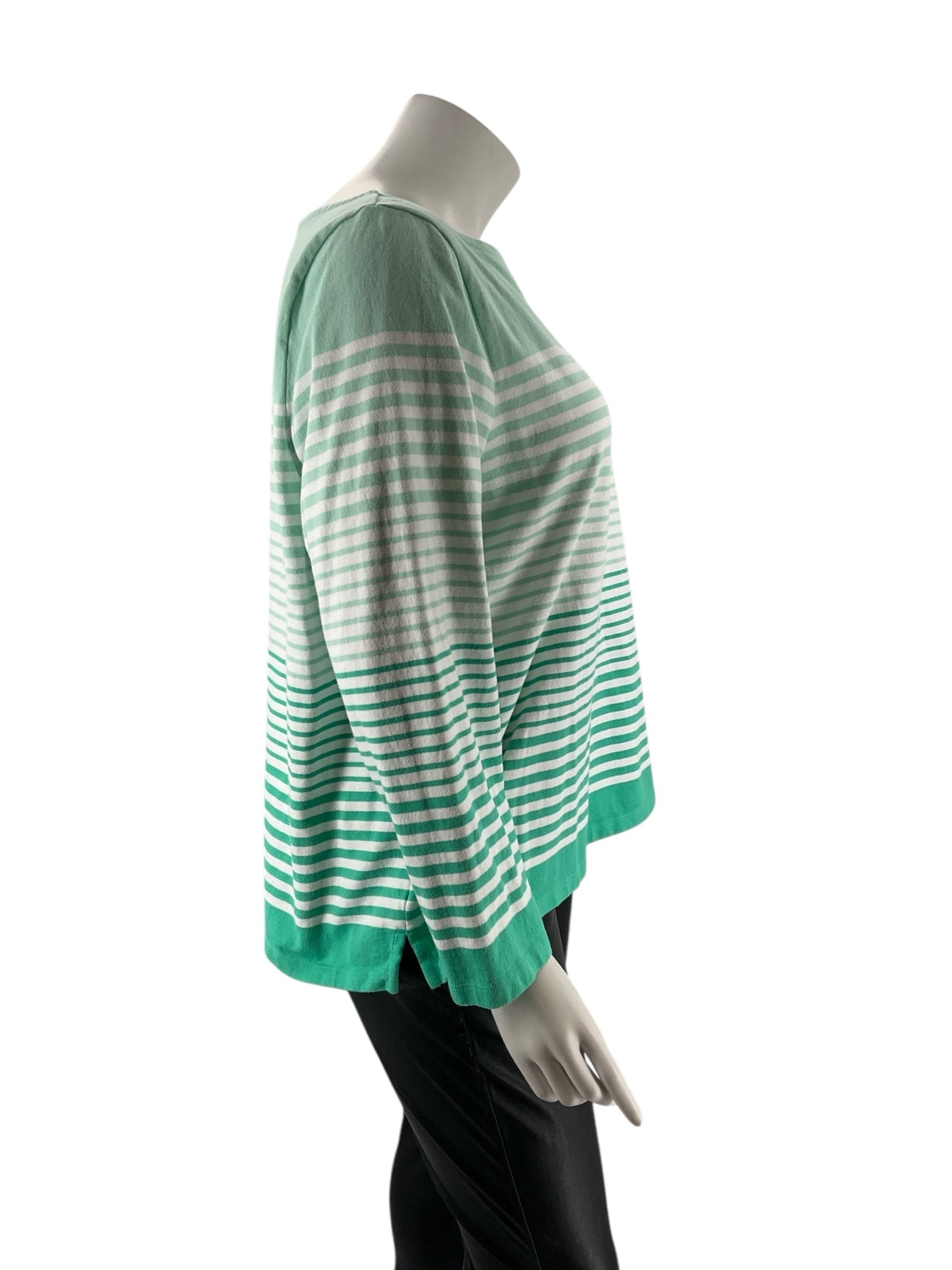 Talbots Green/White Stripe Pre-Owned Ladies Top - Size 3X