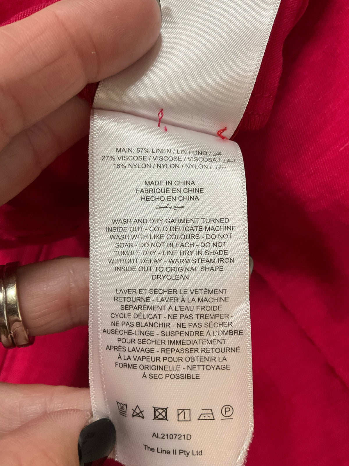 Acler Banks Fuschia Linen-Blend Belted Midi Shirtdress Size 8 - ONLINE ONLY