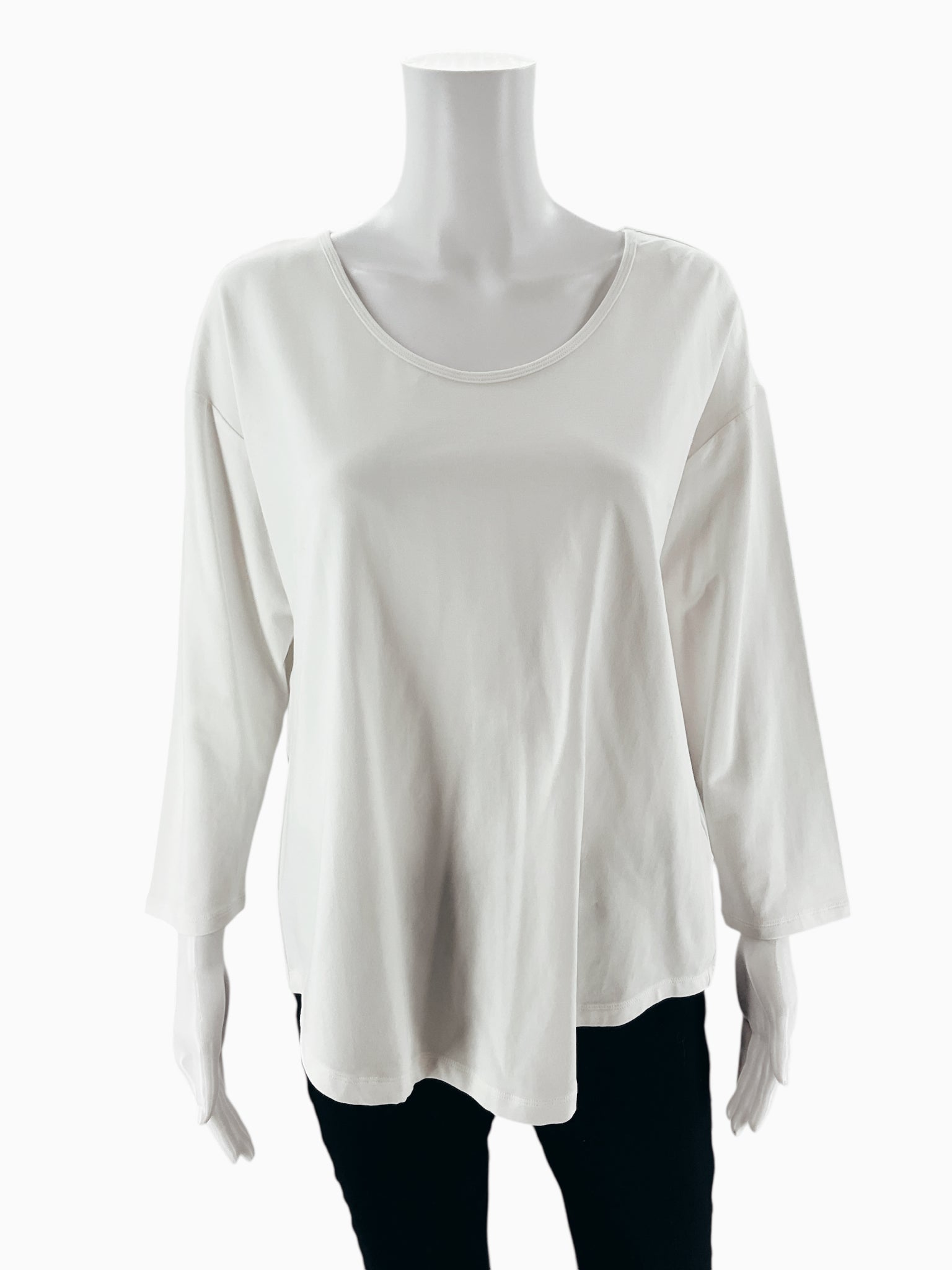 Lands End - White Solid Pre-Owned Ladies Casual Top - Size M