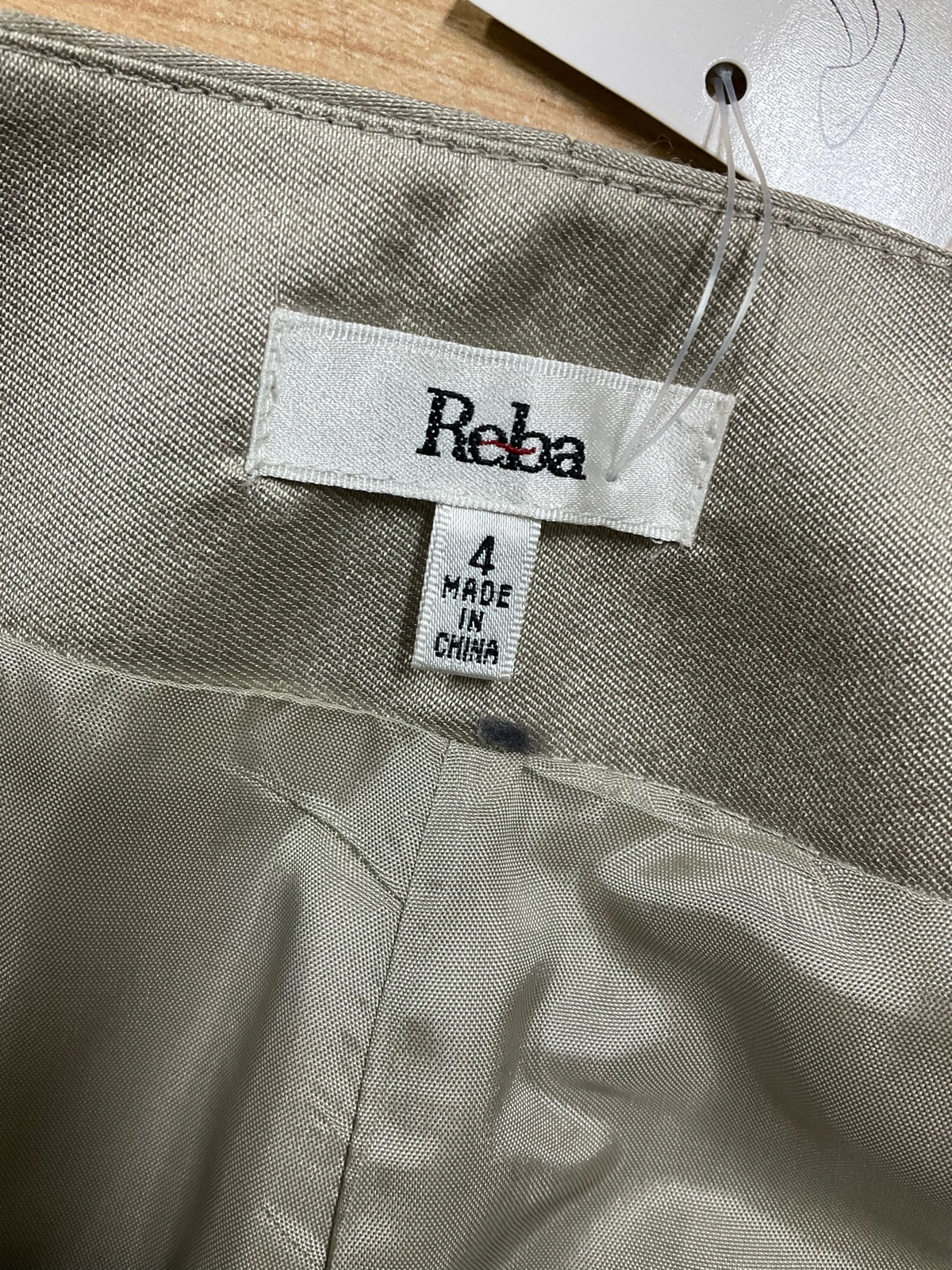Reba Champagne Silk Wool Wide Leg Dress Pants - Size 4 - ONLINE ONLY