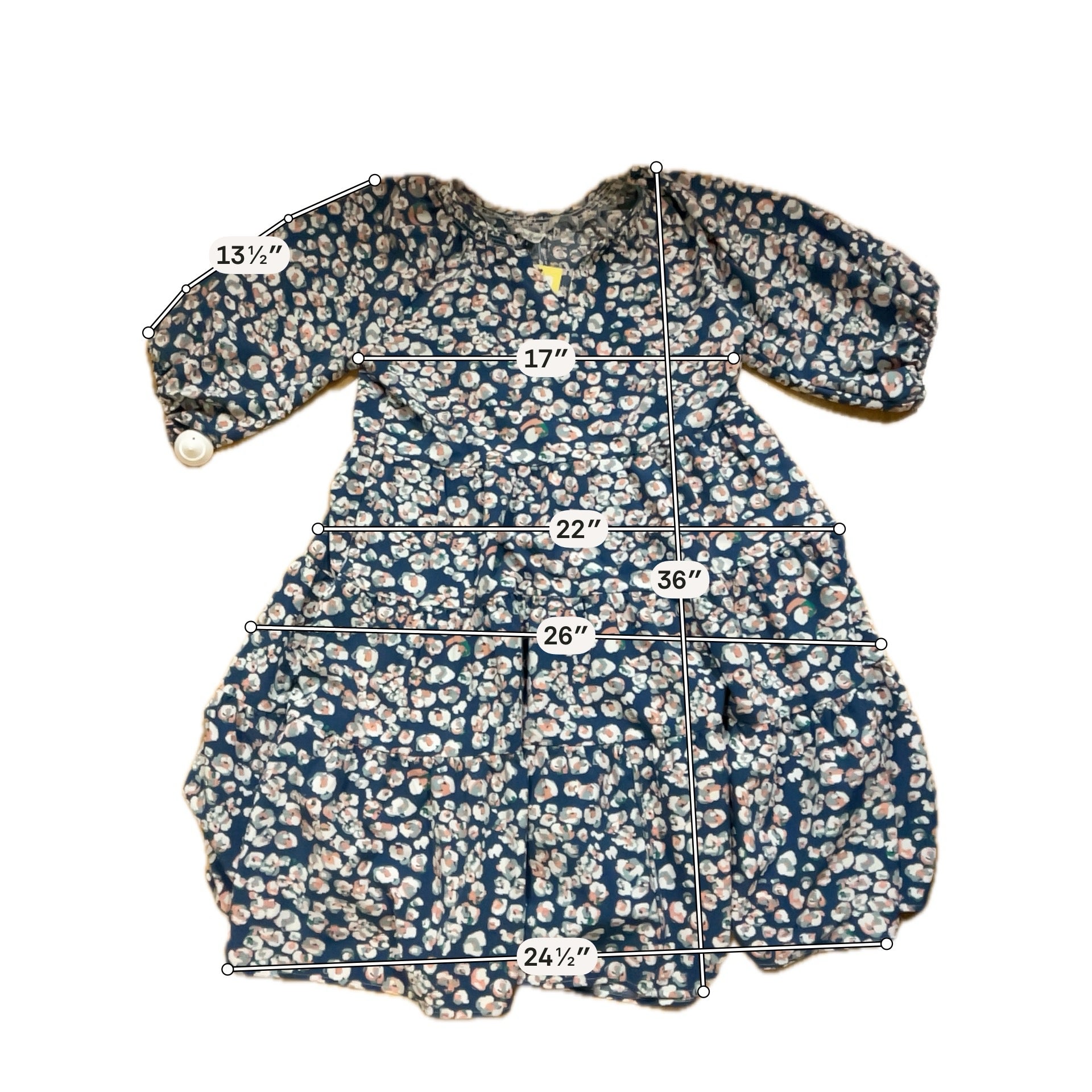Michelle McDowell Floral Tiered Babydoll Dress with Pockets Size Large