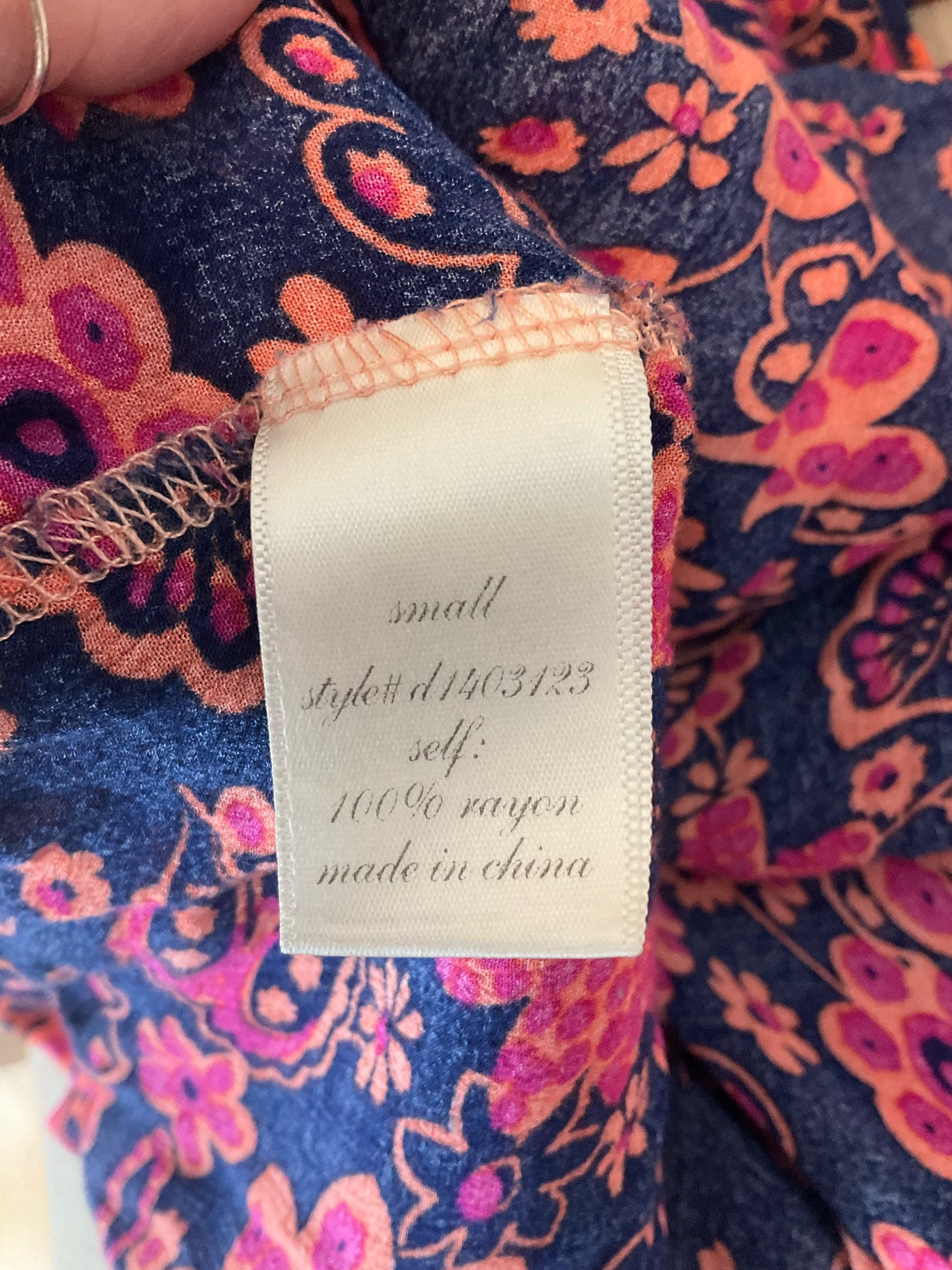 YM & Co. Navy & Pink Floral Handkerchief Hem Halter Maxi Dress Size Small