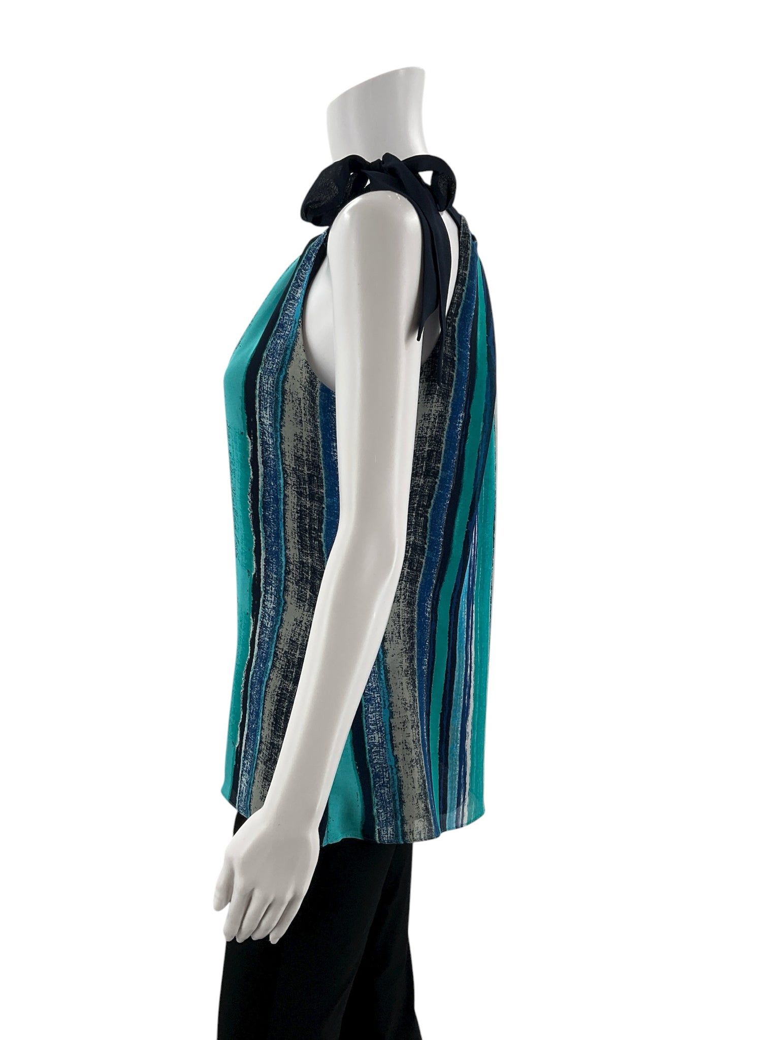 Ann Taylor Watercolor Stripe Tie Shoulder Halter Top Size 6 NWT