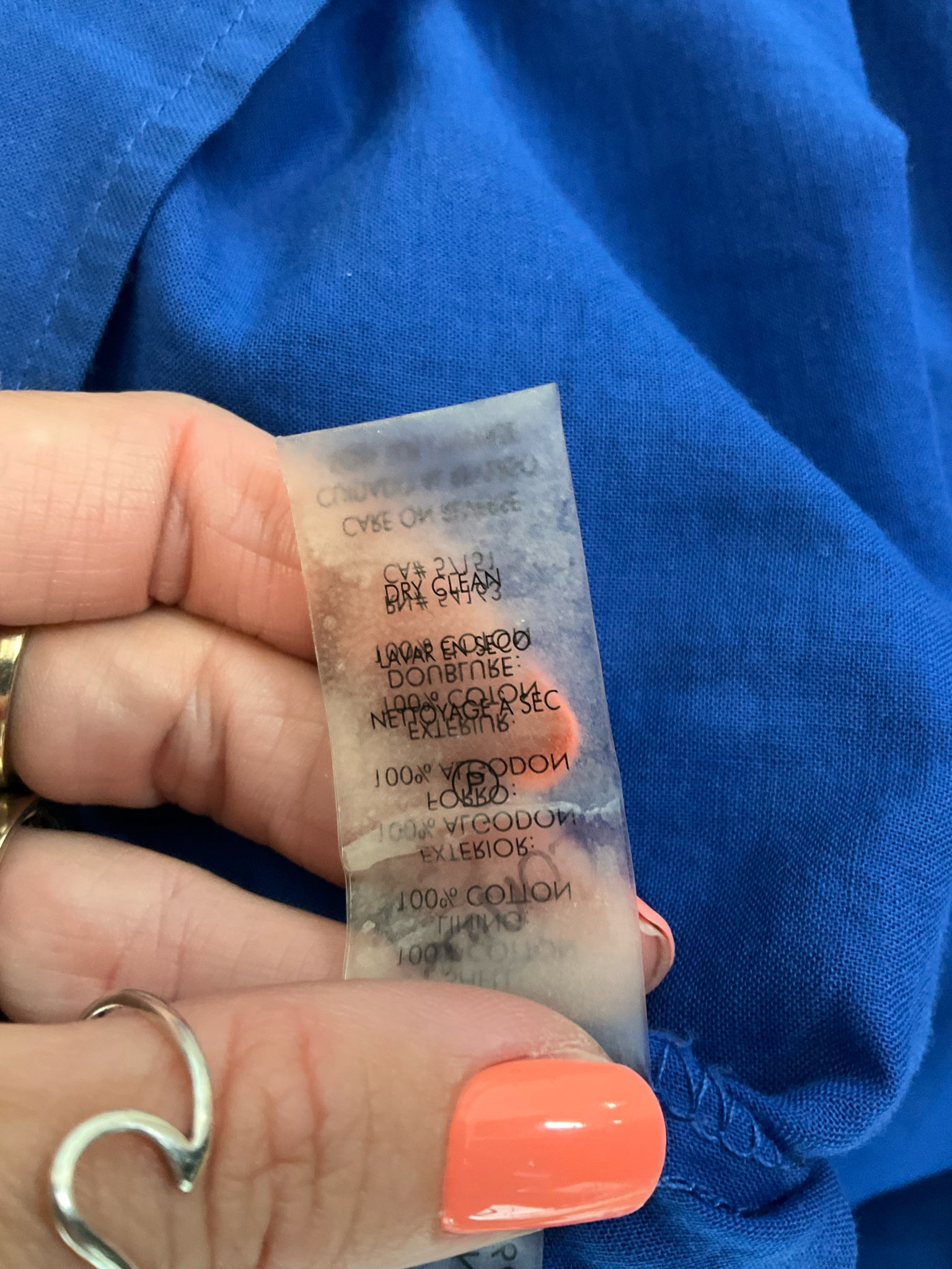 Calvin Klein Size 6 Blue Solid Pre-Owned Ladies Dress