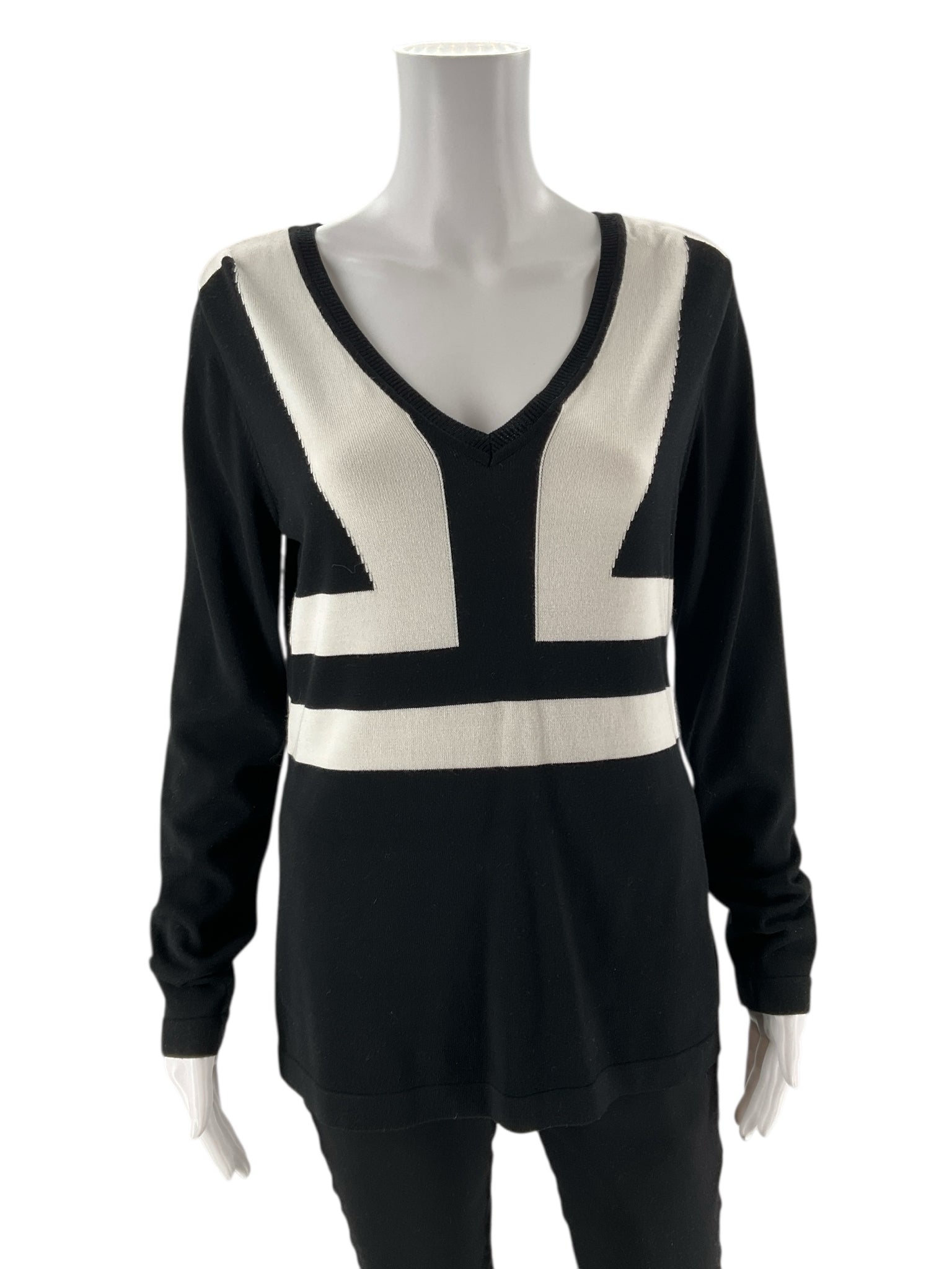 INC - black/white Print Pre-Owned Ladies Casual Top - Size M