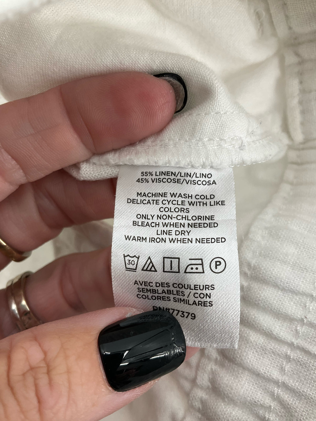 Ann Taylor Factory Linen Blend Drawstring Pull-On Pants White Size Large - ONLINE ONLY