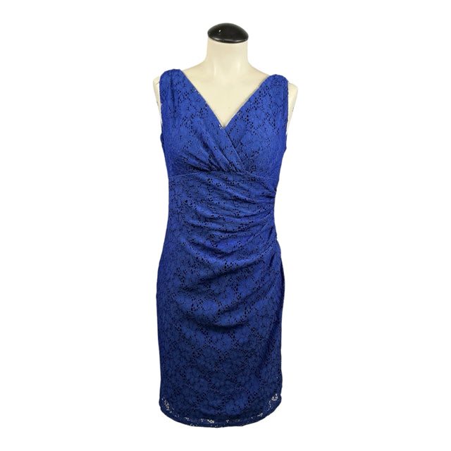 American Living Blue Lace Ruched Cocktail Sheath Dress Size 4