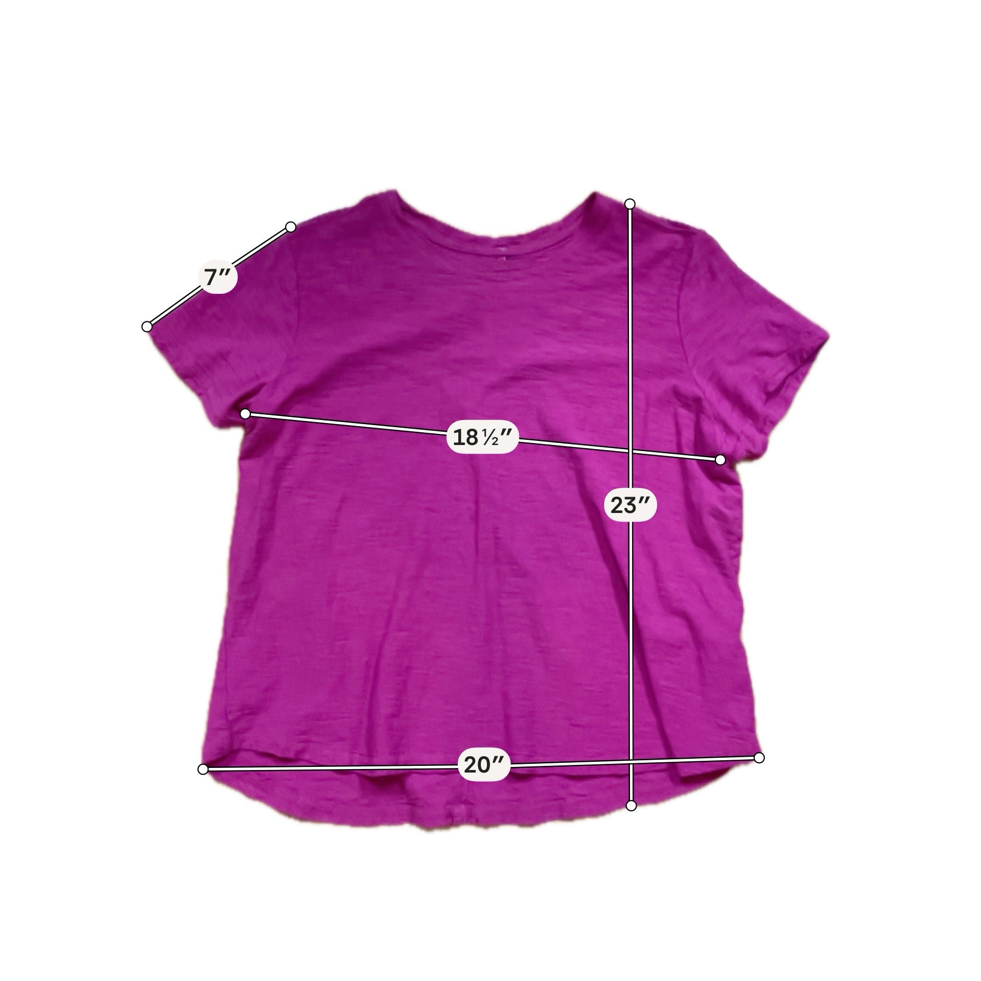 Pilcro Slub Cotton Crewneck Tee Fuschia Pink | Size XL