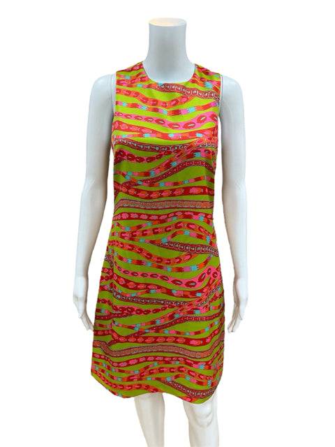 Julie Brown Green/Red Print Pre-Owned Ladies Dress - Size 2 - Margaret’s Fine Consignment