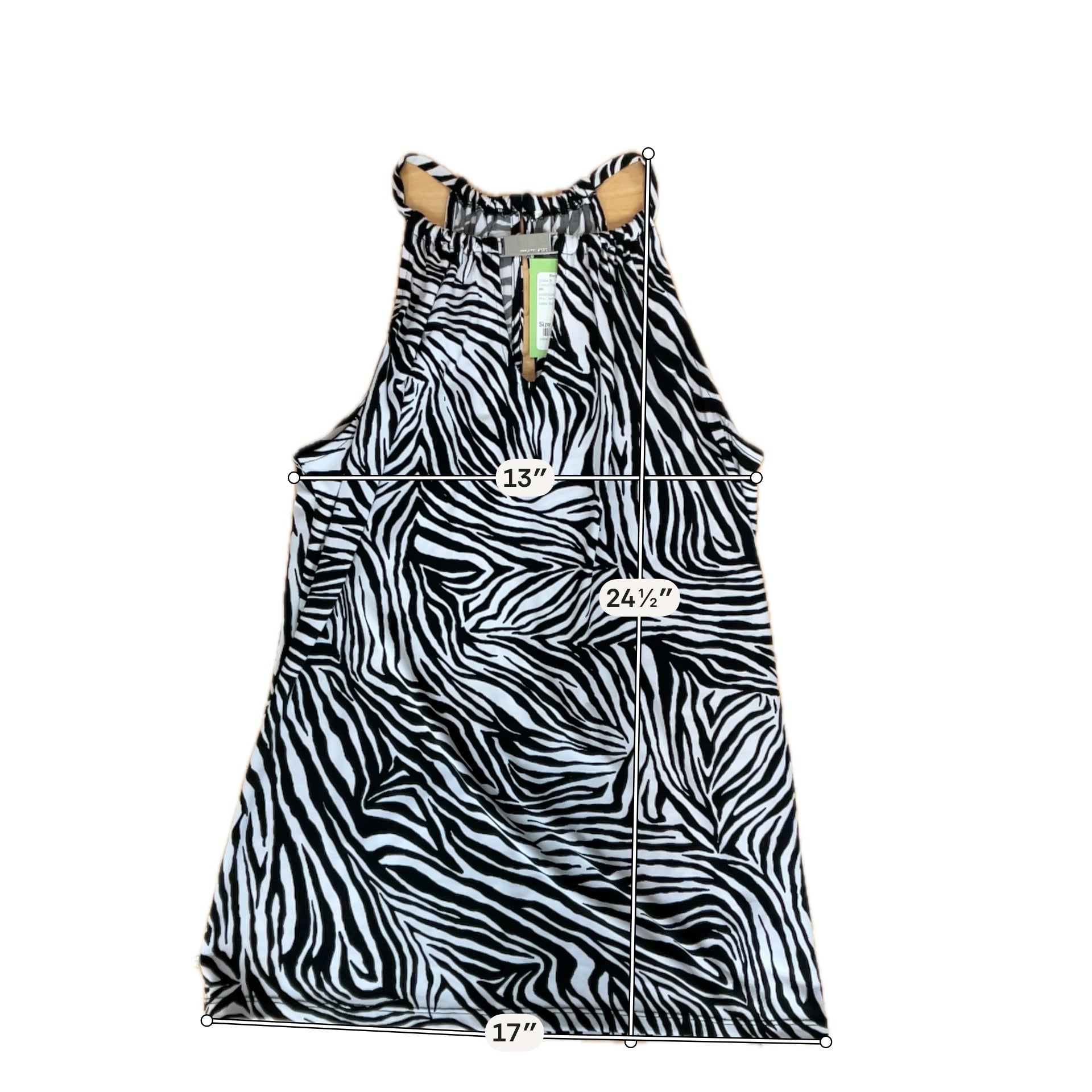 Michael Kors Zebra Print Halter Tank Top Size Small