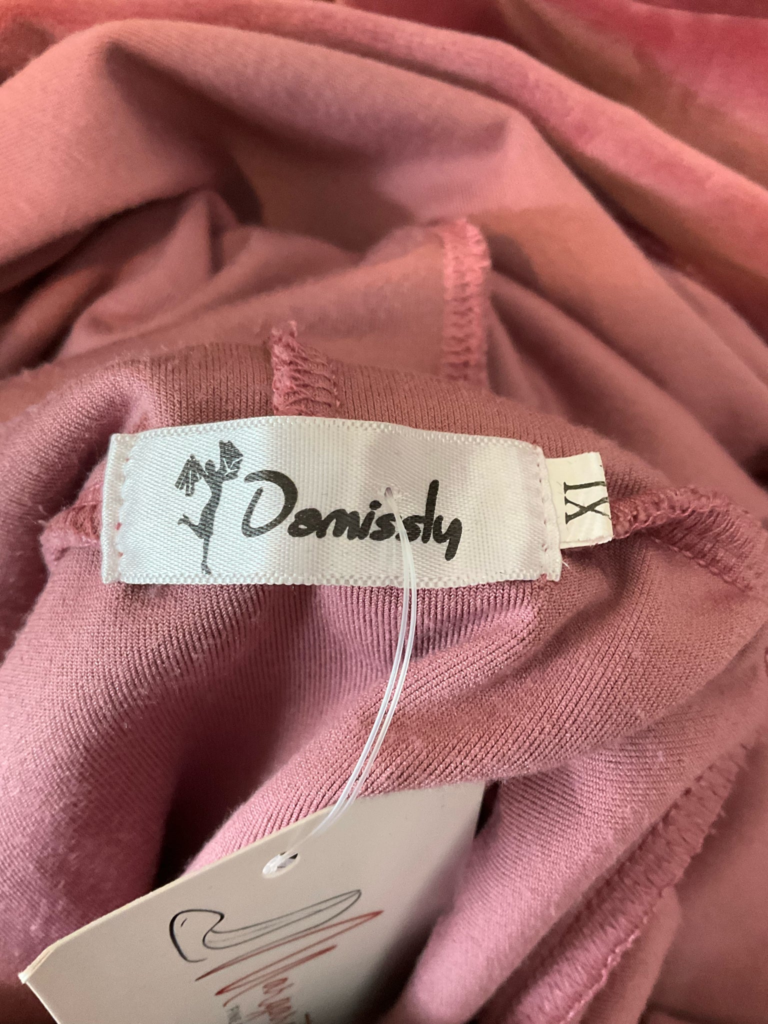 Domisily Crushed Velour Oversized Pullover Hoodie Sweatshirt XL Mauve