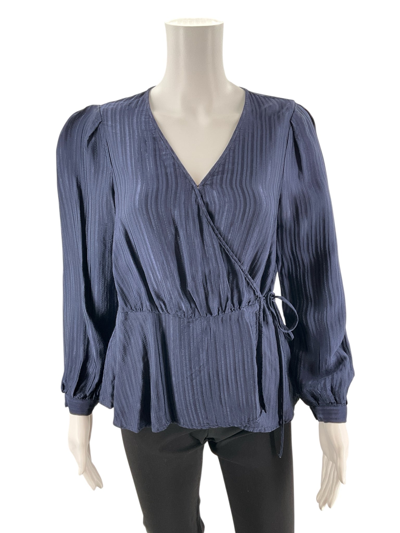 Banana Republic Navy Ribbed Pre-Owned Ladies Top - Size Small Petite - Margaret’s Fine Consignment