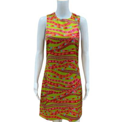 Julie Brown Green/Red Print Pre-Owned Ladies Dress - Size 2 - Margaret’s Fine Consignment