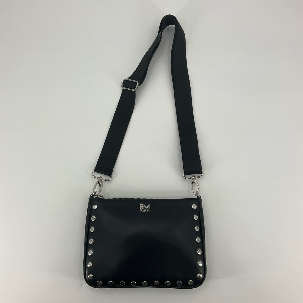 Rebecca Minkoff Jean Studded Black Leather Camera Crossbody Bag