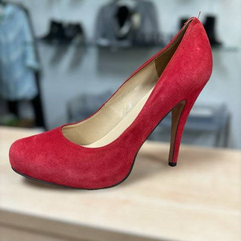 Talbots Red Suede Pre-Owned Ladies Heel - Size 9.5 - Margaret’s Fine Consignment
